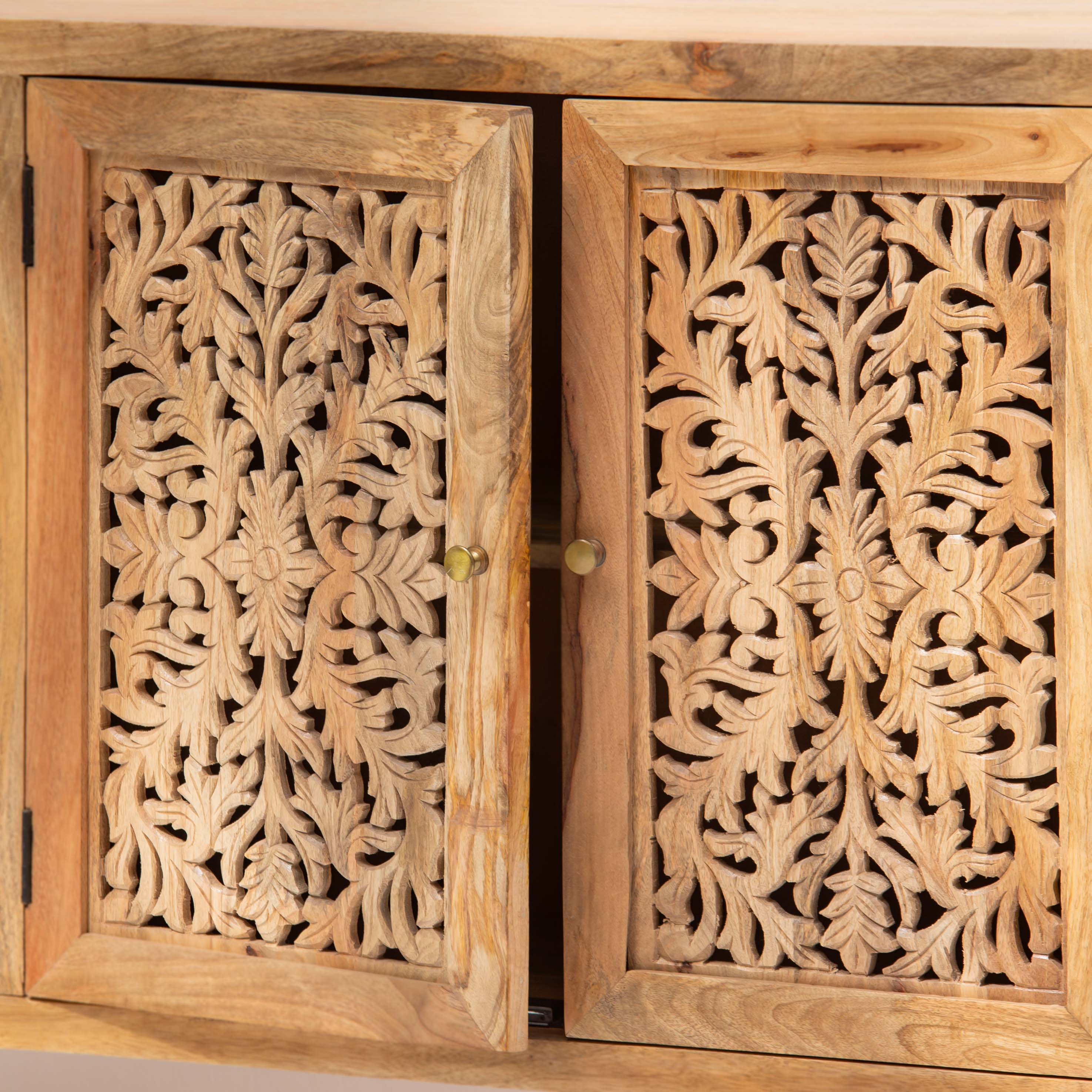 ZENVIA WOODEN CARWING FOUR DOOR SIDEBOARD