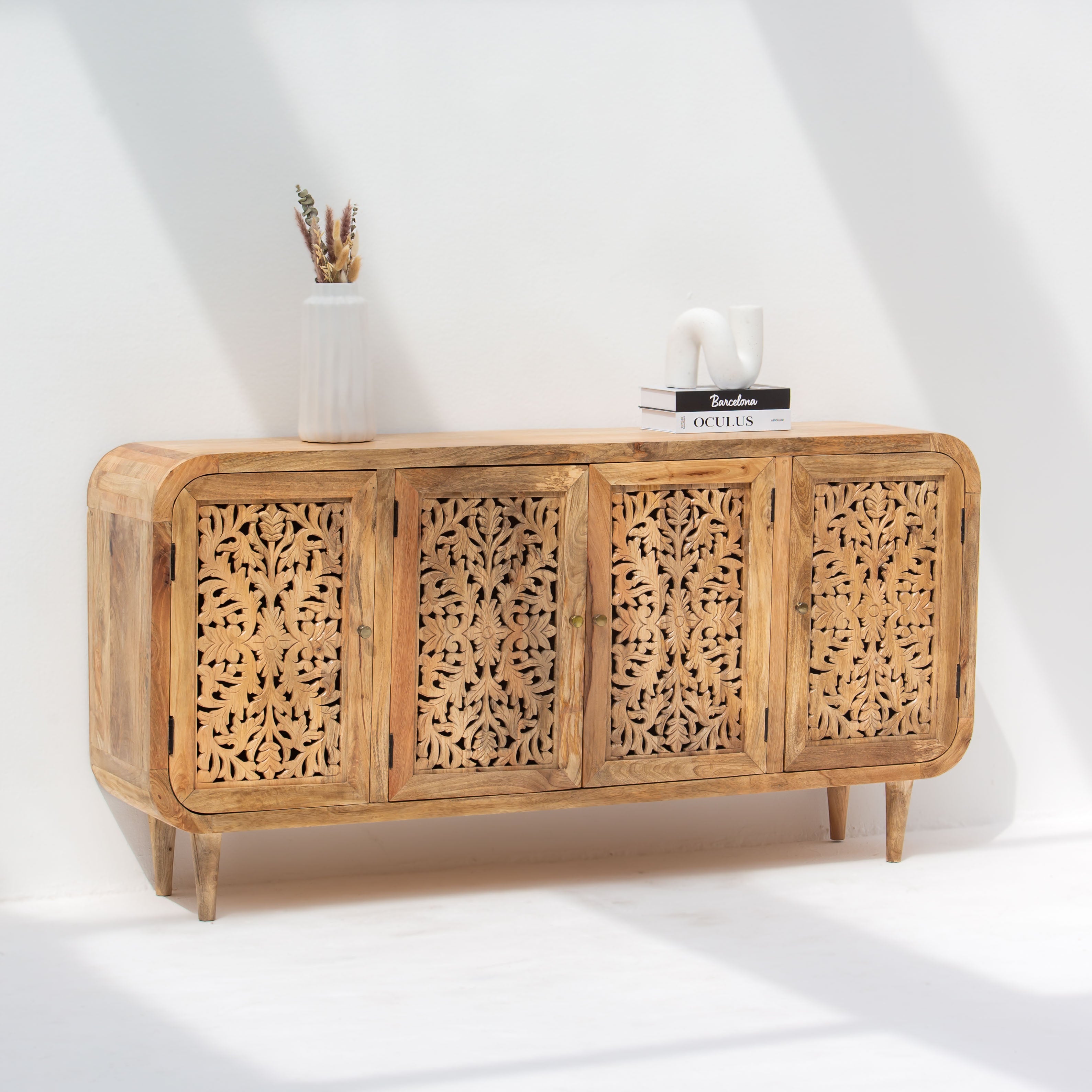 ZENVIA WOODEN CARWING FOUR DOOR SIDEBOARD