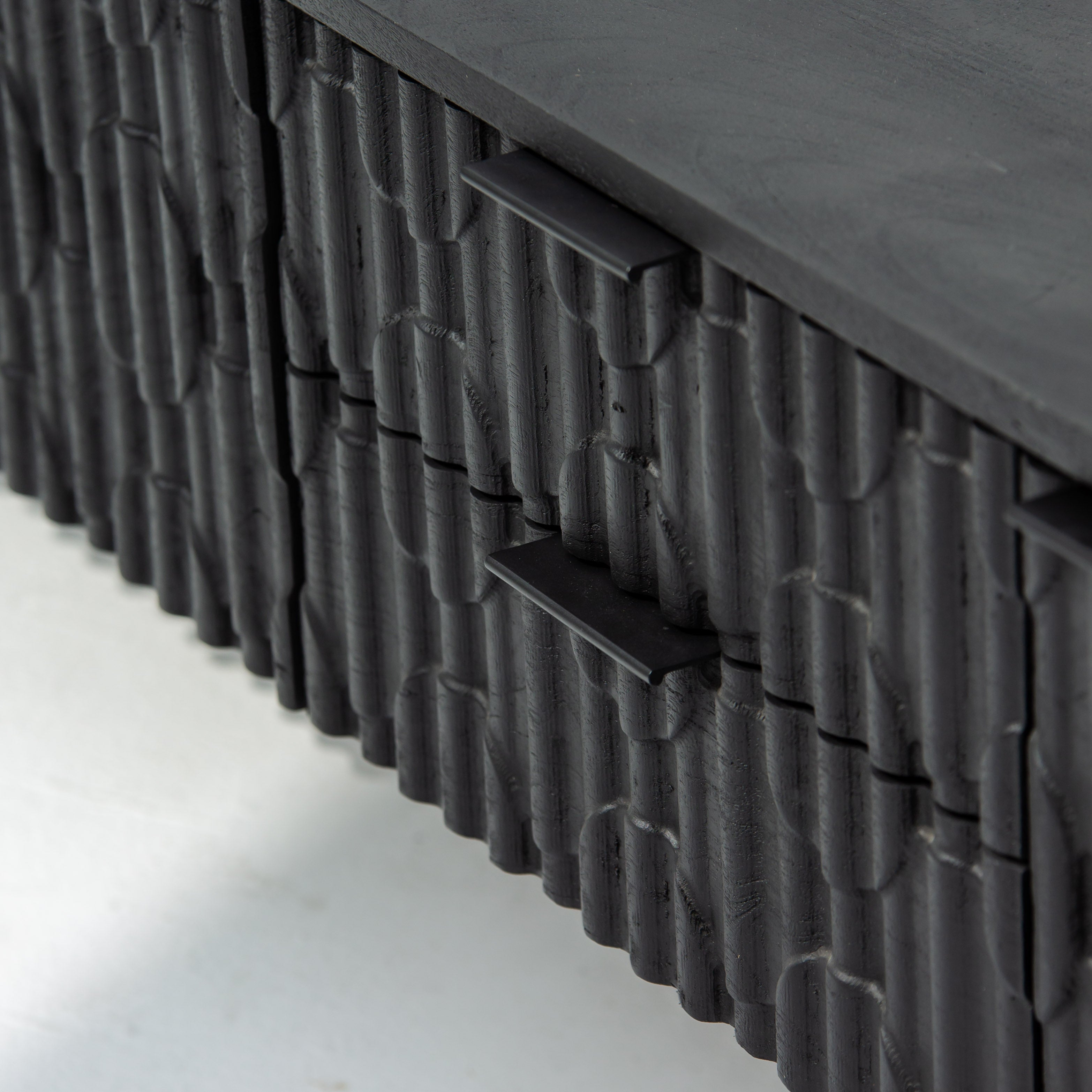 BLACK GALAXY TWO DRAWER THREE DOOR TV STAND