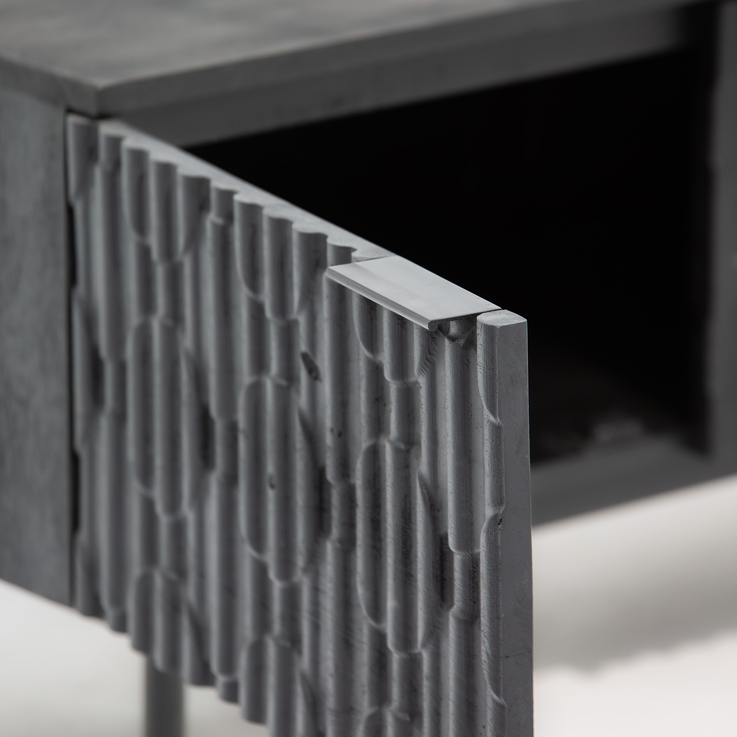 BLACK GALAXY TWO DRAWER THREE DOOR TV STAND