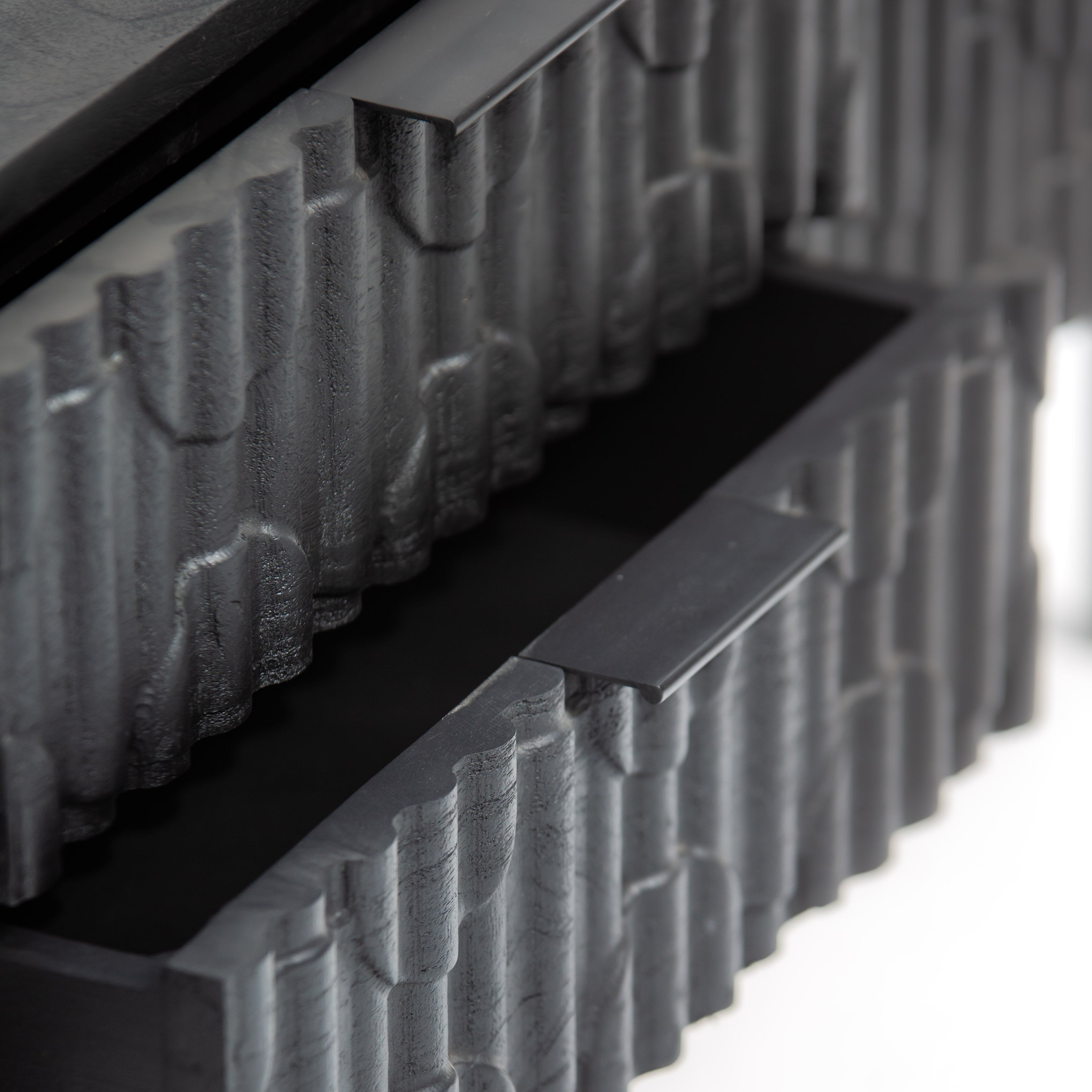 BLACK GALAXY TWO DRAWER THREE DOOR TV STAND