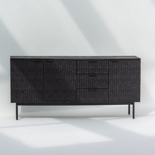 BLACK GALAXY THREE DRAWER THREE DOOR SIDEBOARD