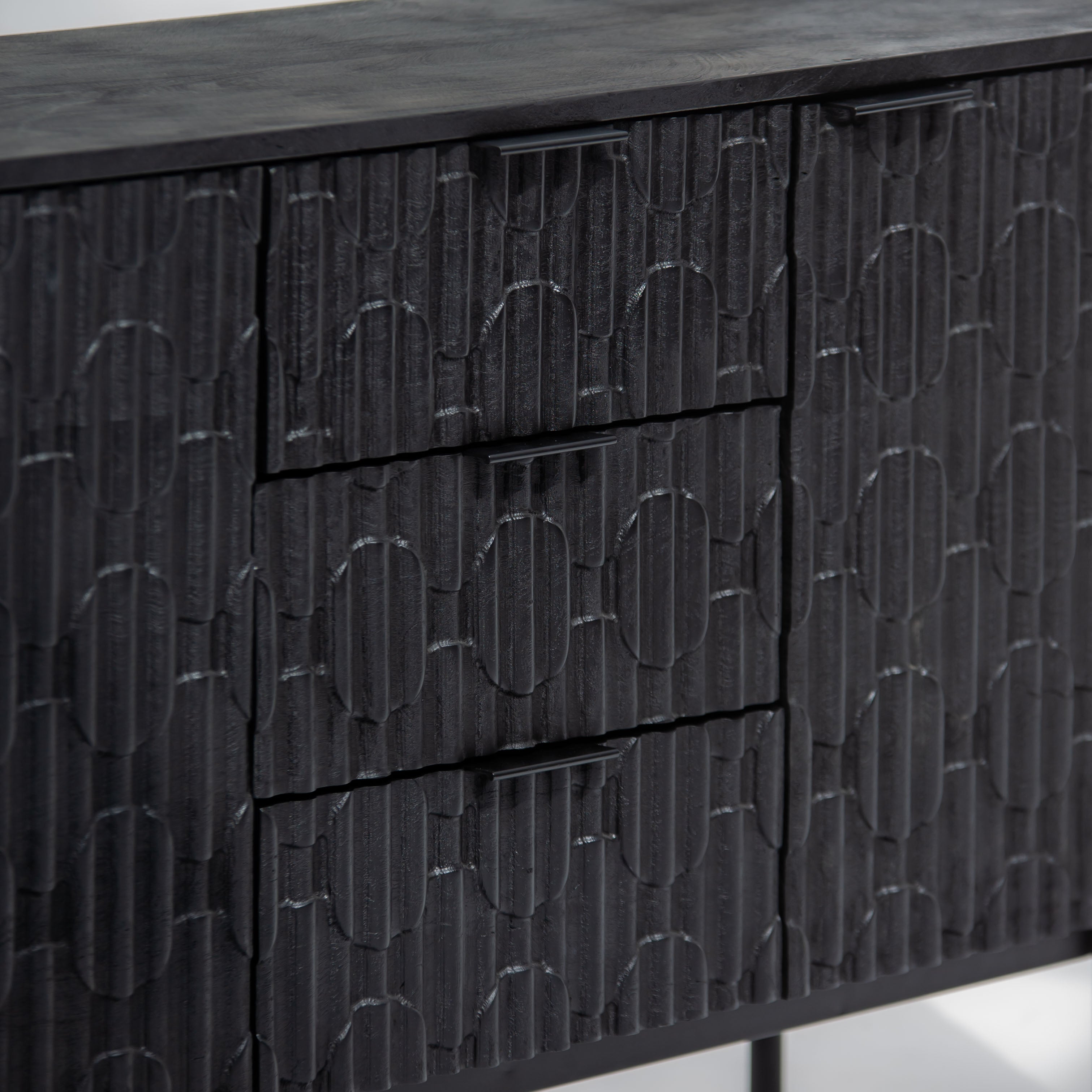 BLACK GALAXY THREE DRAWER THREE DOOR SIDEBOARD