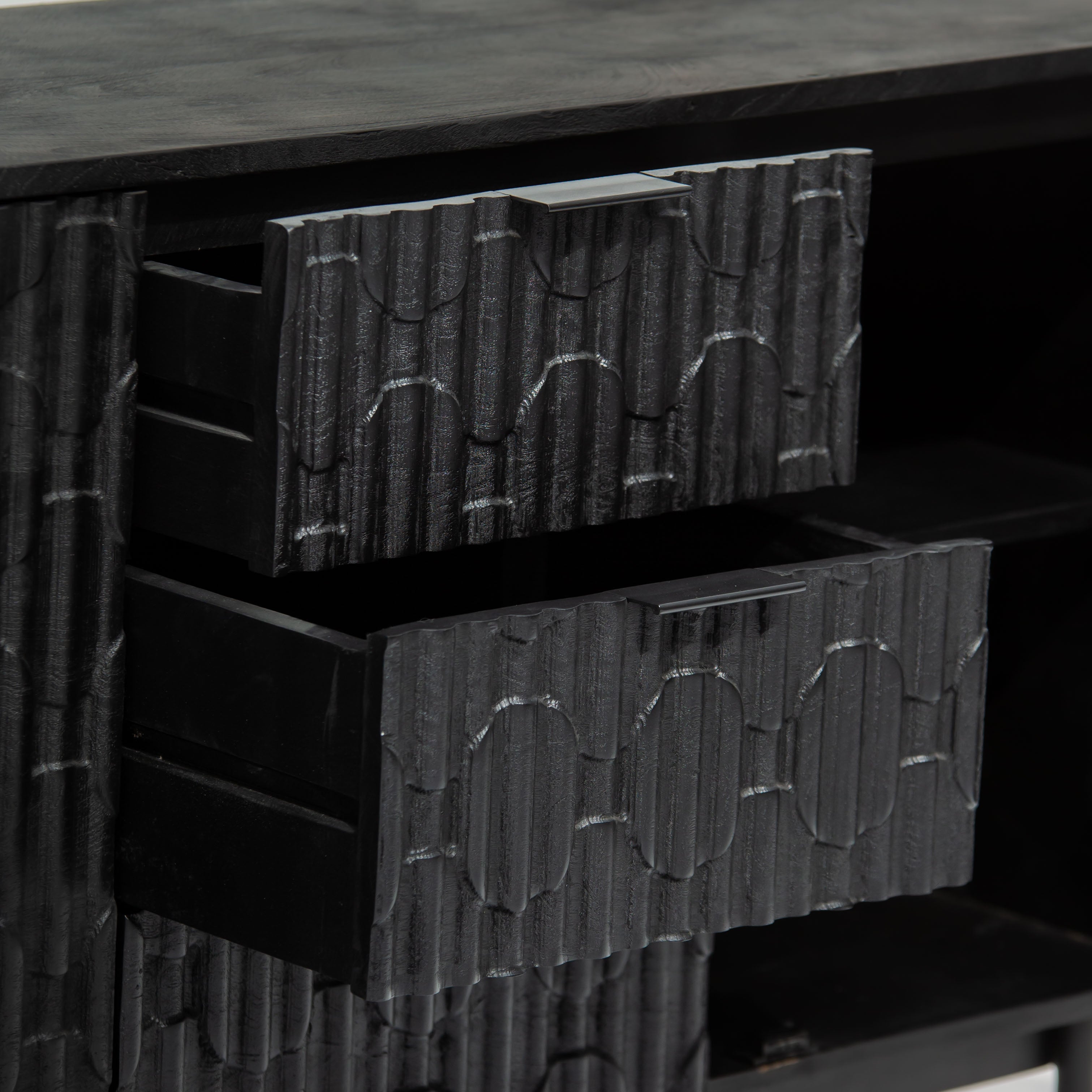 BLACK GALAXY THREE DRAWER THREE DOOR SIDEBOARD