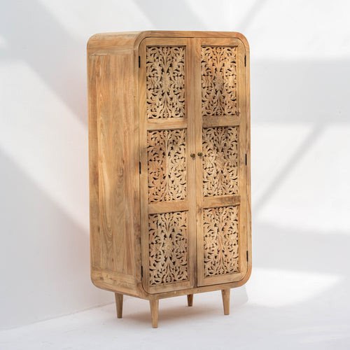 ZENVIA WOODEN CARWING TWO DOOR CABINET