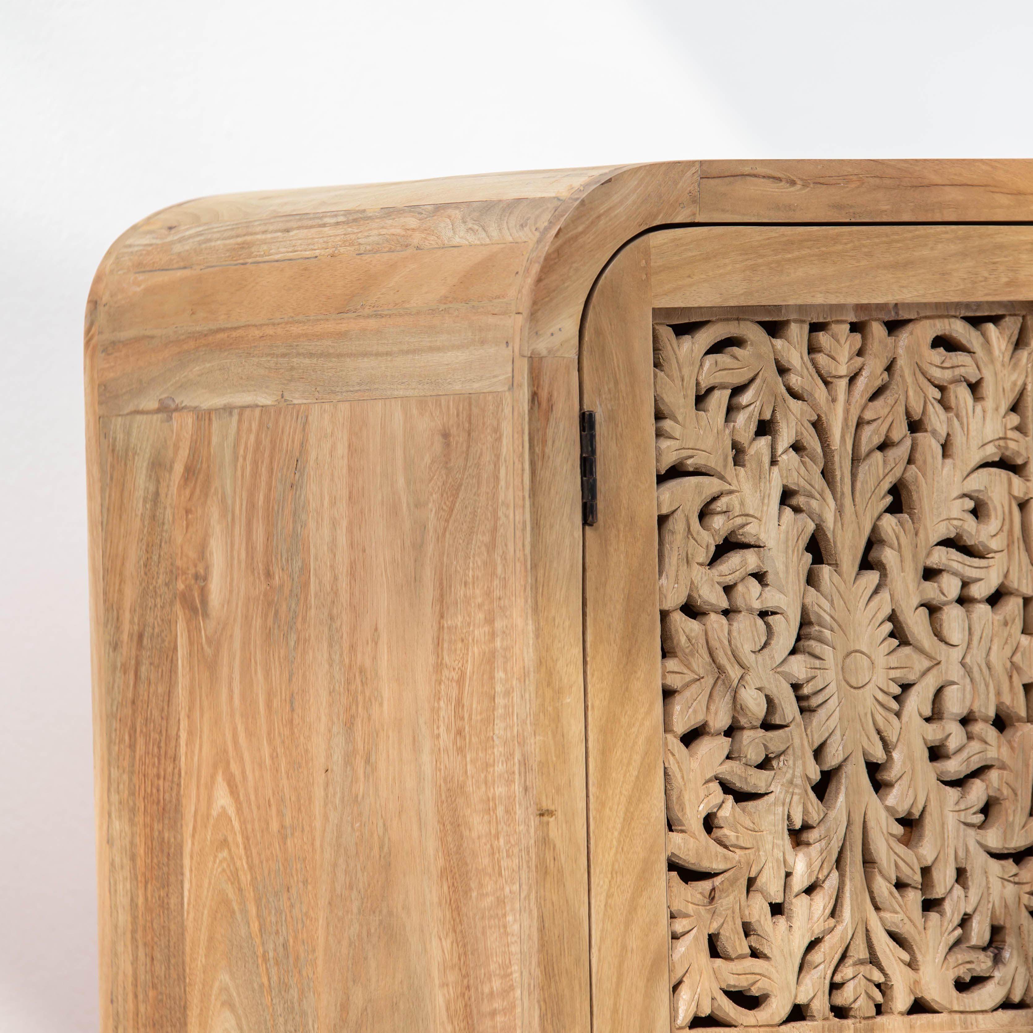 ZENVIA WOODEN CARWING TWO DOOR CABINET