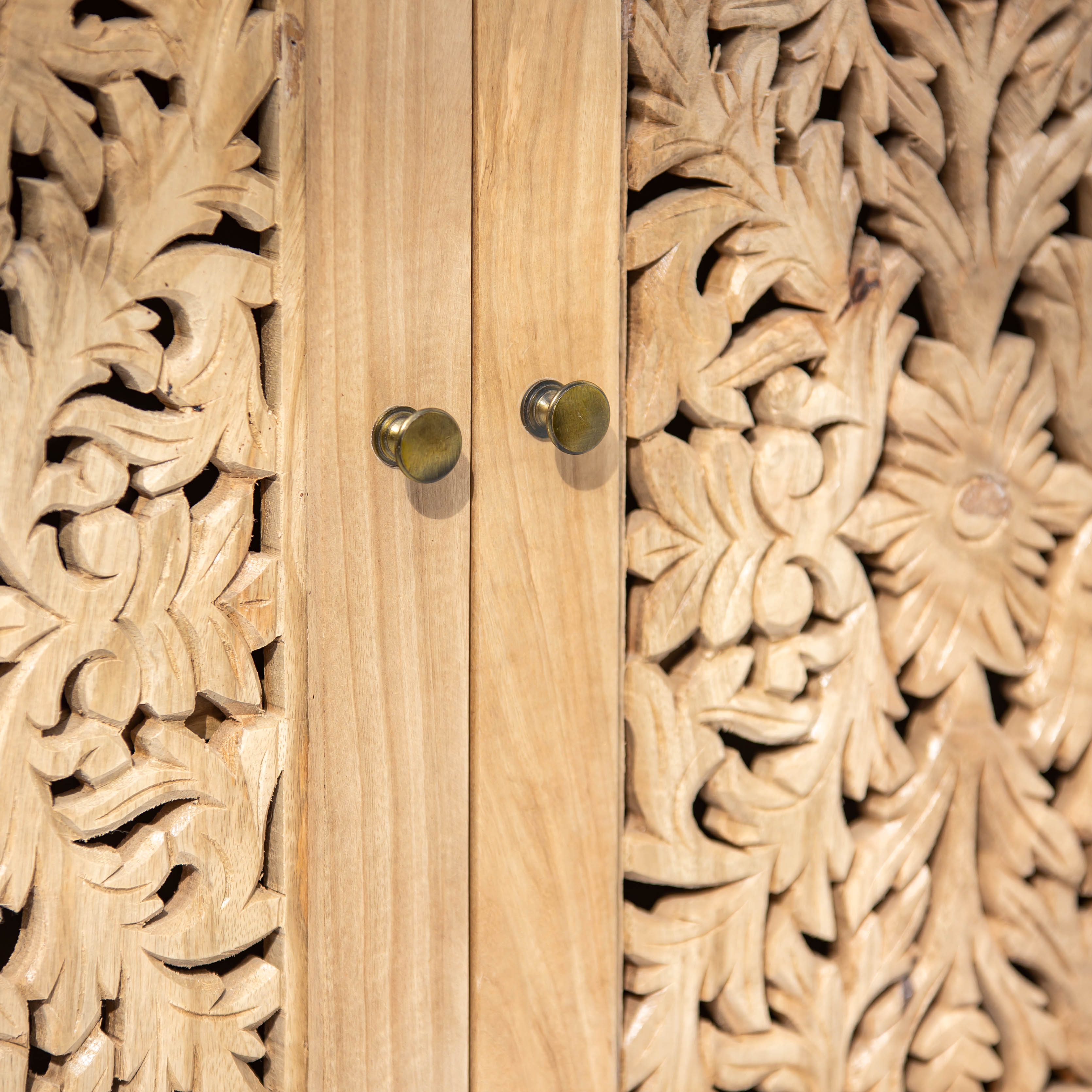 ZENVIA WOODEN CARWING TWO DOOR CABINET