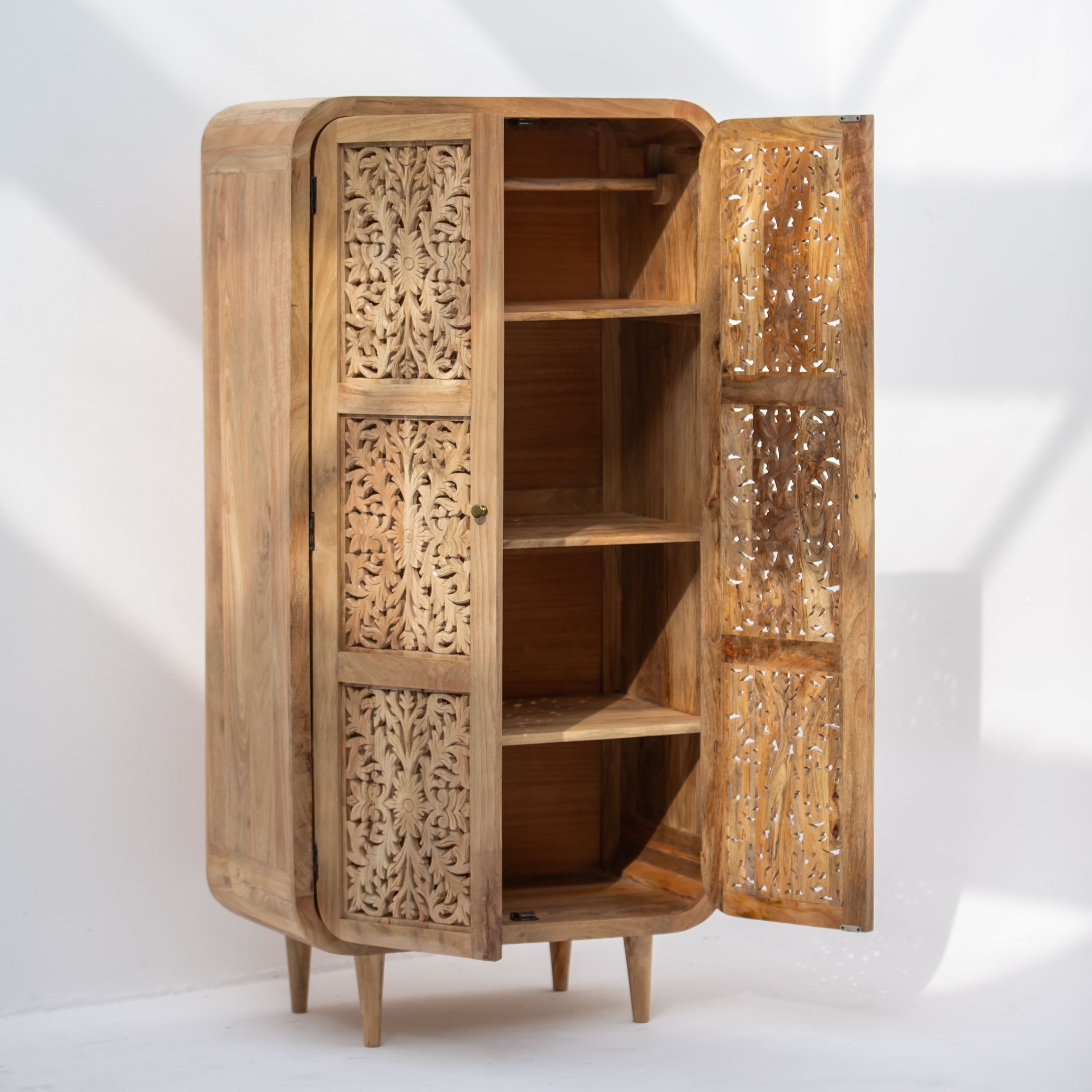 ZENVIA WOODEN CARWING TWO DOOR CABINET