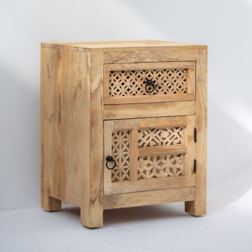 SIERRA WOODEN  ONE DRAWER ONE DOOR NIGHTSTAND TABLE