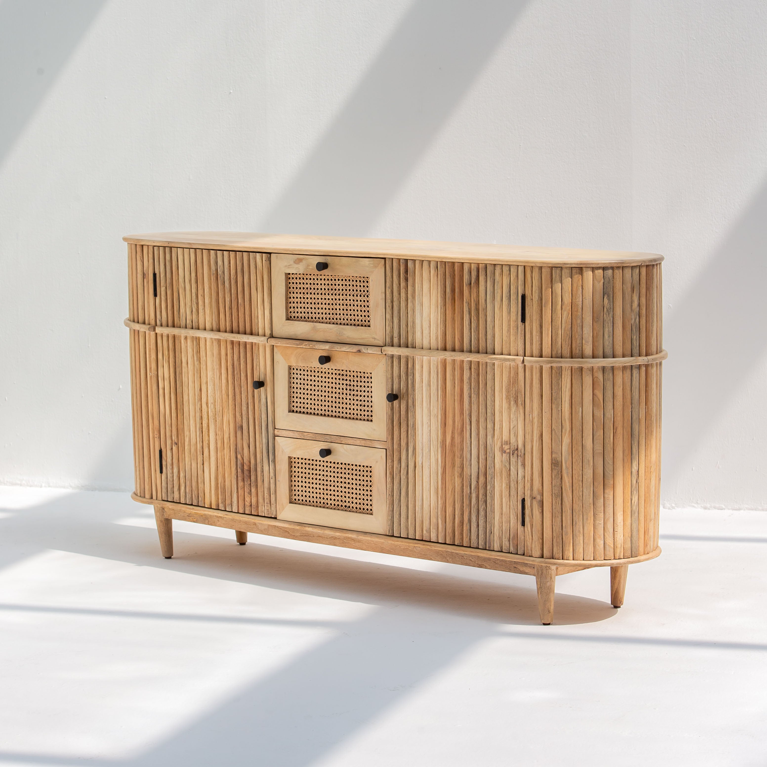 LUWIN LINING THREE CANE FTD DRAWER TWO WDN DOOR SIDEBOARD