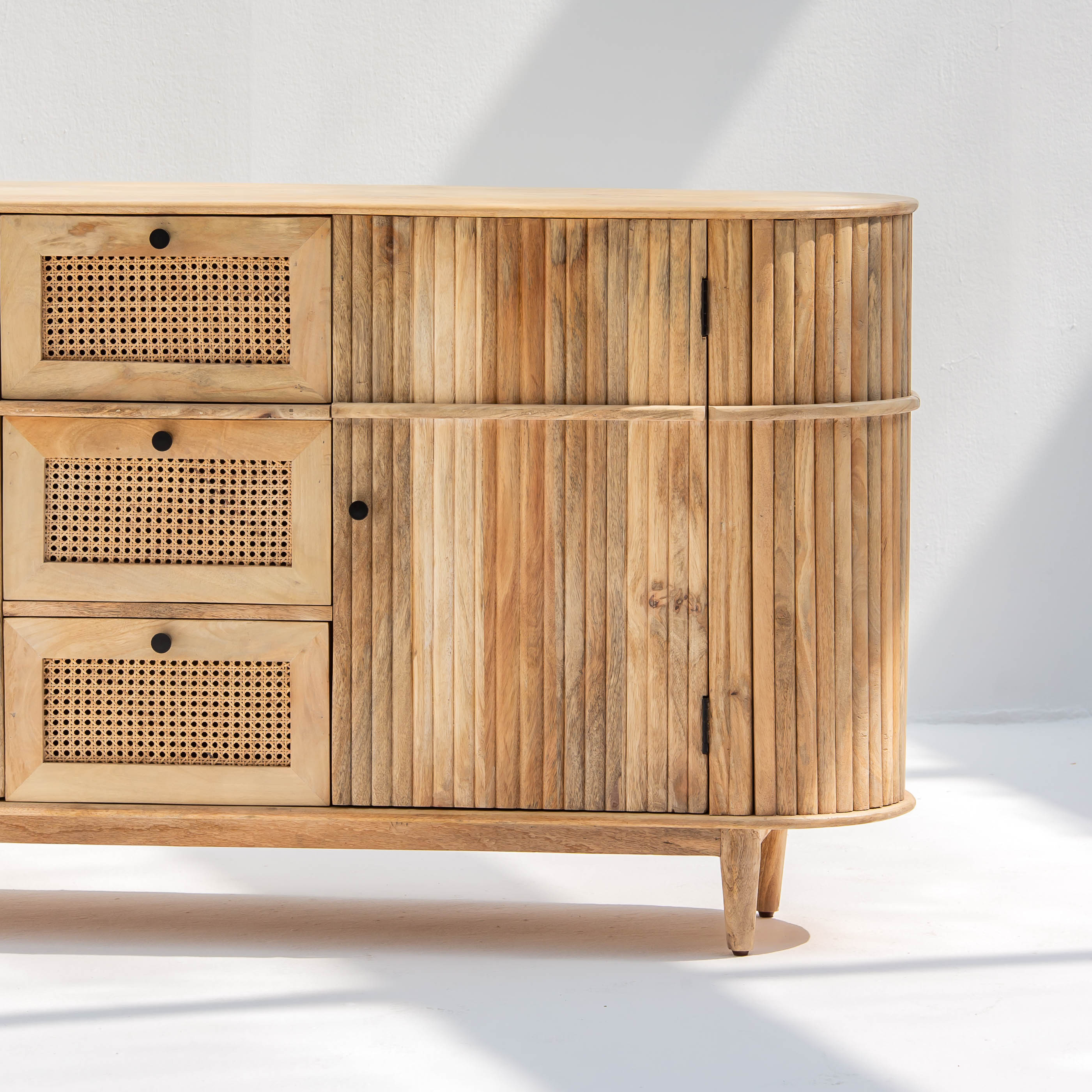 LUWIN LINING THREE CANE FTD DRAWER TWO WDN DOOR SIDEBOARD