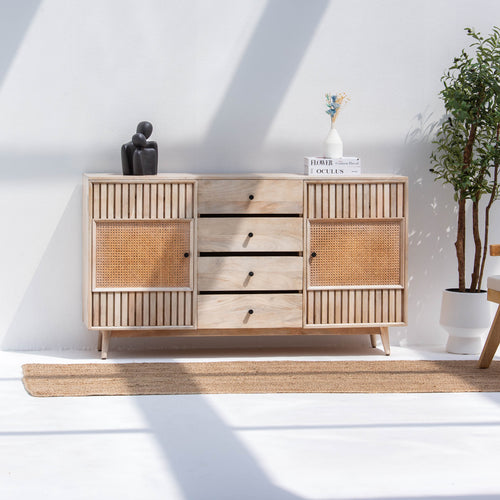 CANOVIA CANE TWO DOOR FOUR DRAWER SIDEBOARD