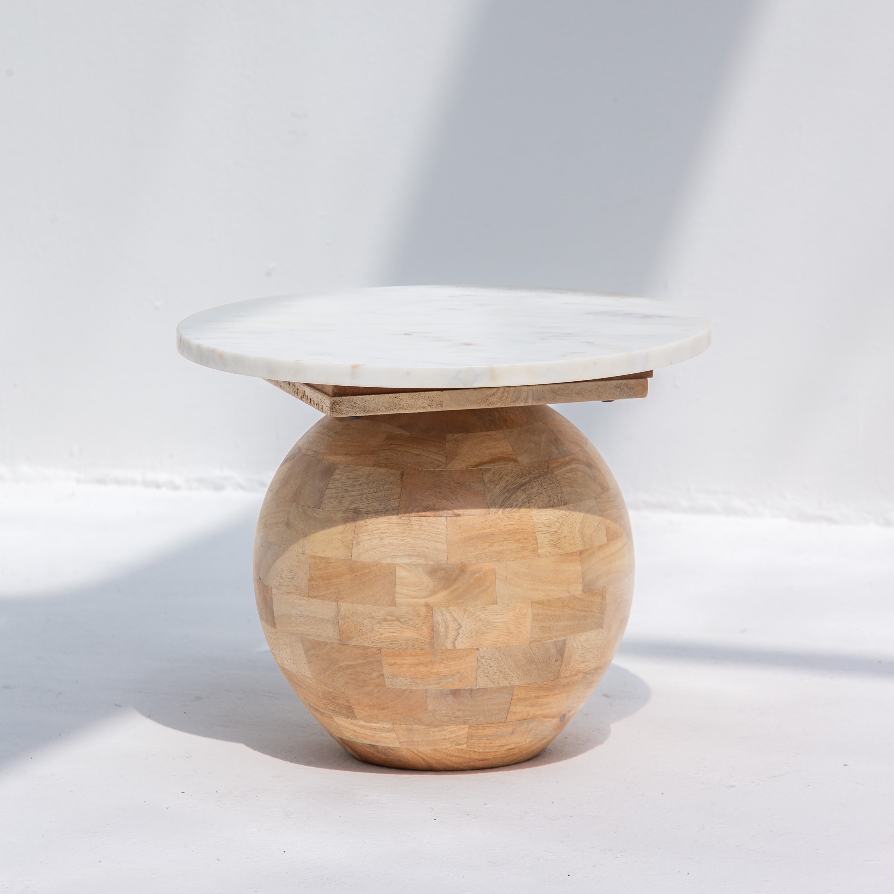 TERRALUXE MARBLE ROUND SIDE TABLE