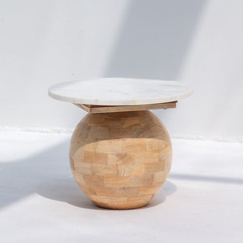 TERRALUXE MARBLE ROUND SIDE TABLE