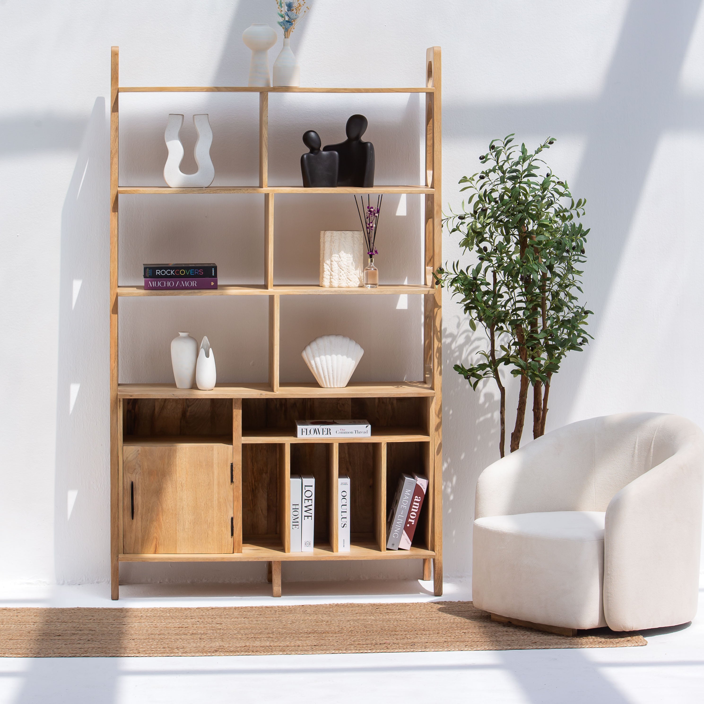 AUREVO WOODEN BOOKSHELF