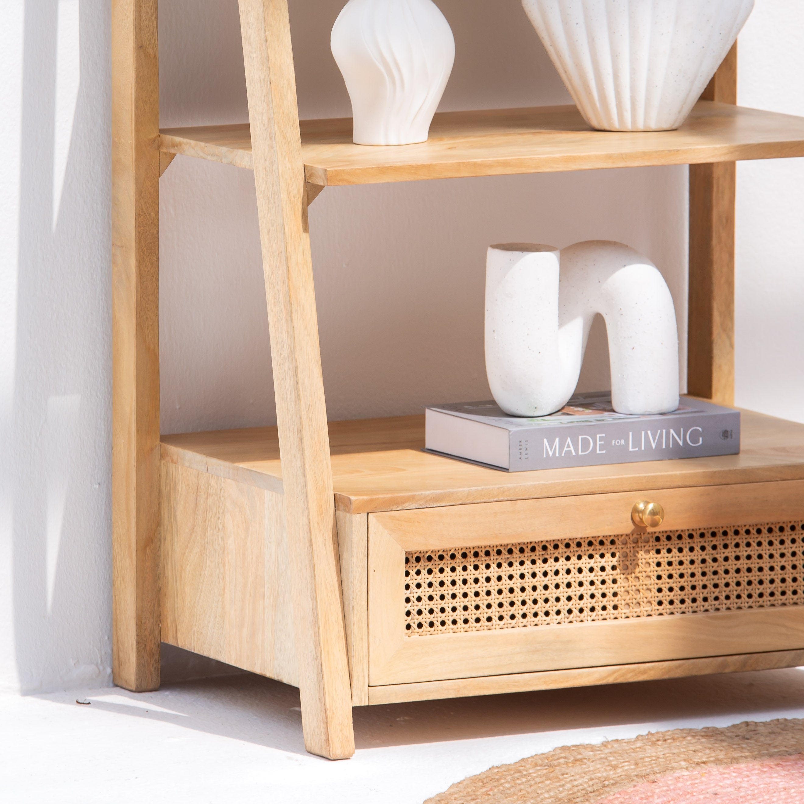 CANOVIA CANE WITH ONE DRAWER BOOKSELF