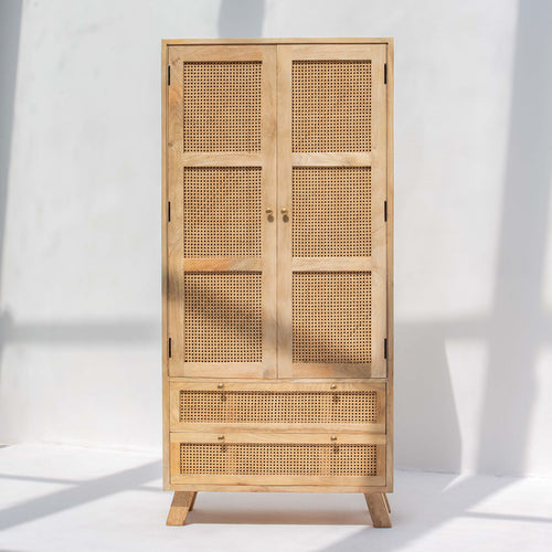 CANOVIA TWO DOOR TWO DRAWER CANE CABINET