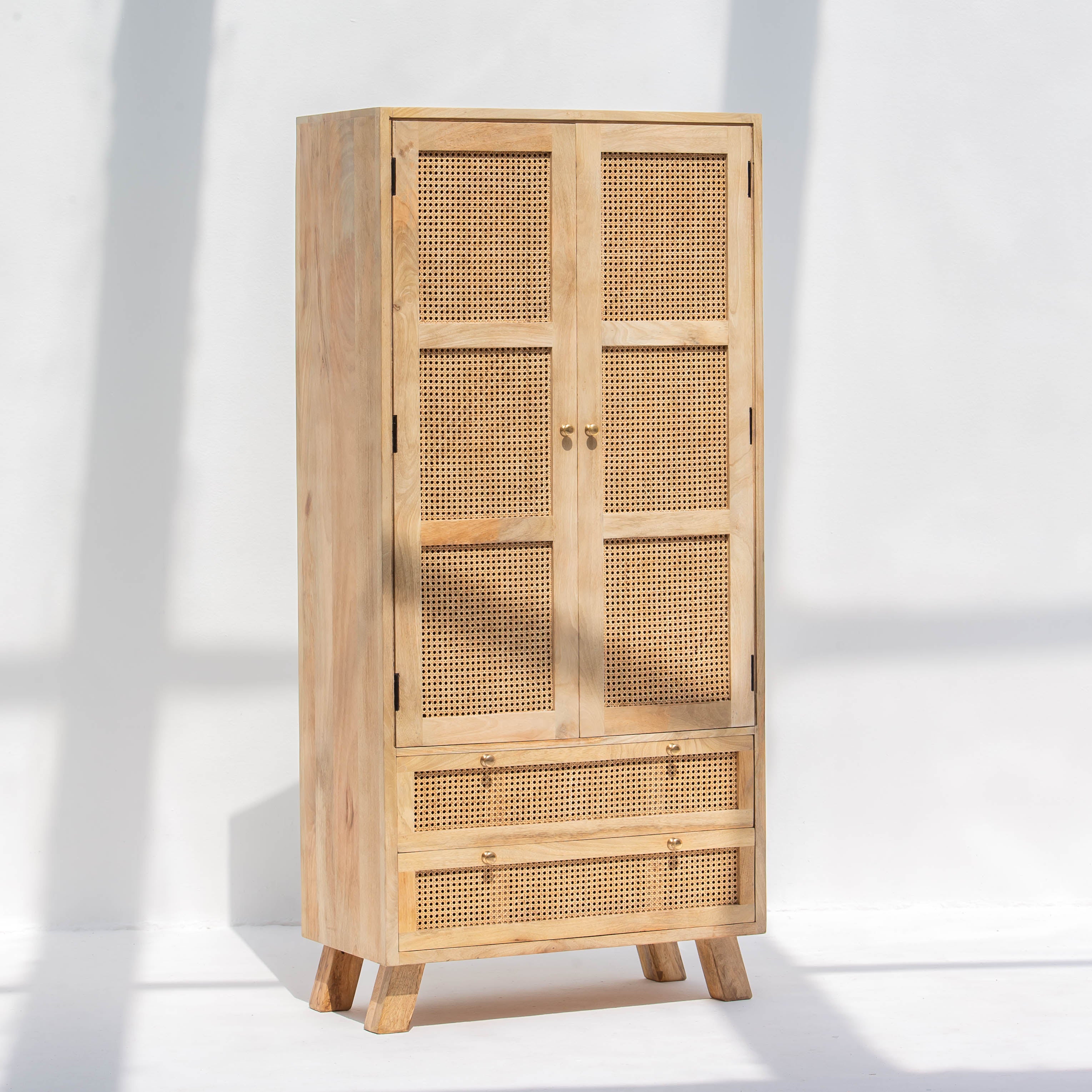 CANOVIA TWO DOOR TWO DRAWER CANE CABINET