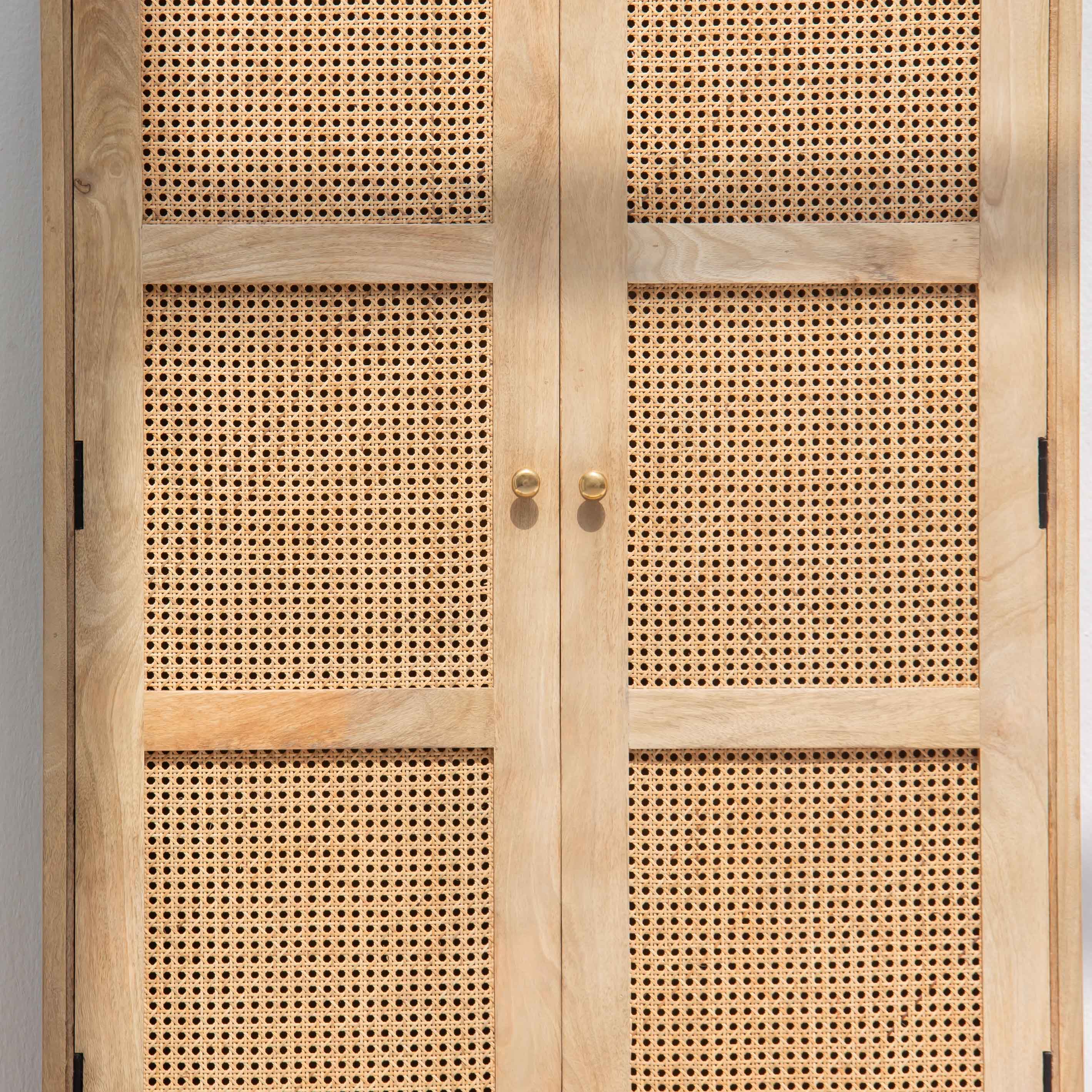 CANOVIA TWO DOOR TWO DRAWER CANE CABINET