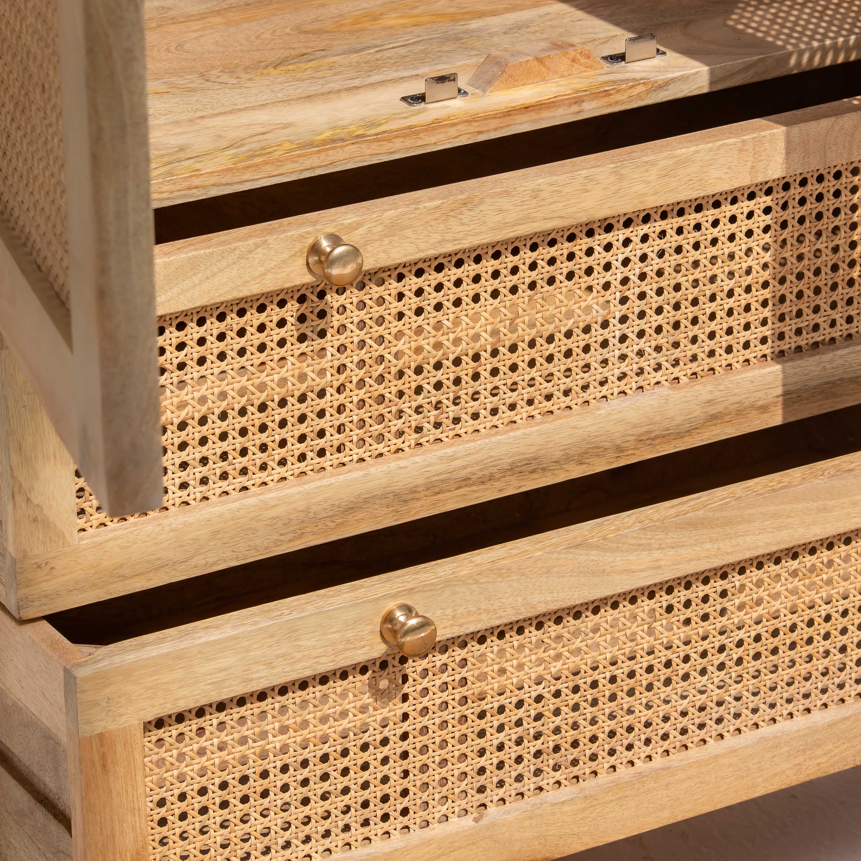 CANOVIA TWO DOOR TWO DRAWER CANE CABINET