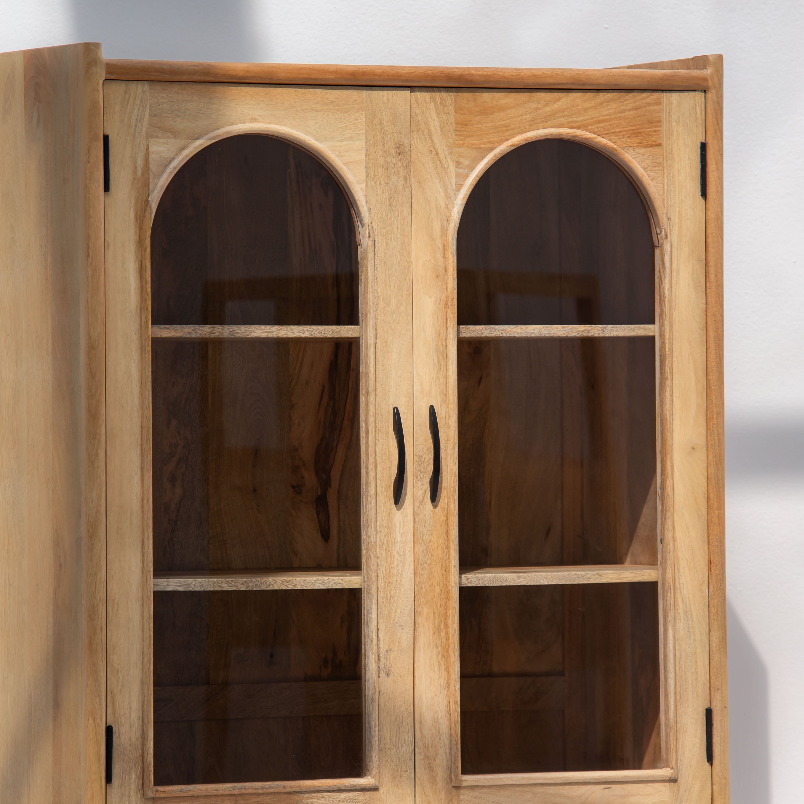 AUREVO WOODEN GLASS DOOR CABINET