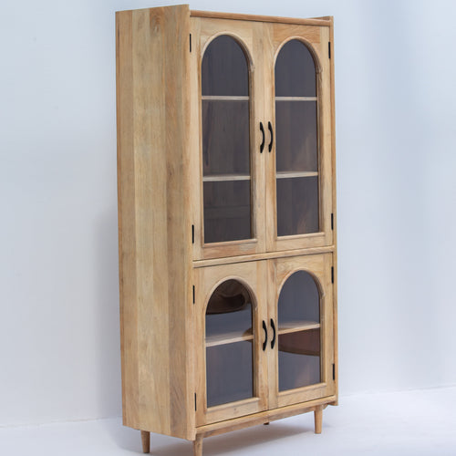 AUREVO WOODEN GLASS DOOR CABINET