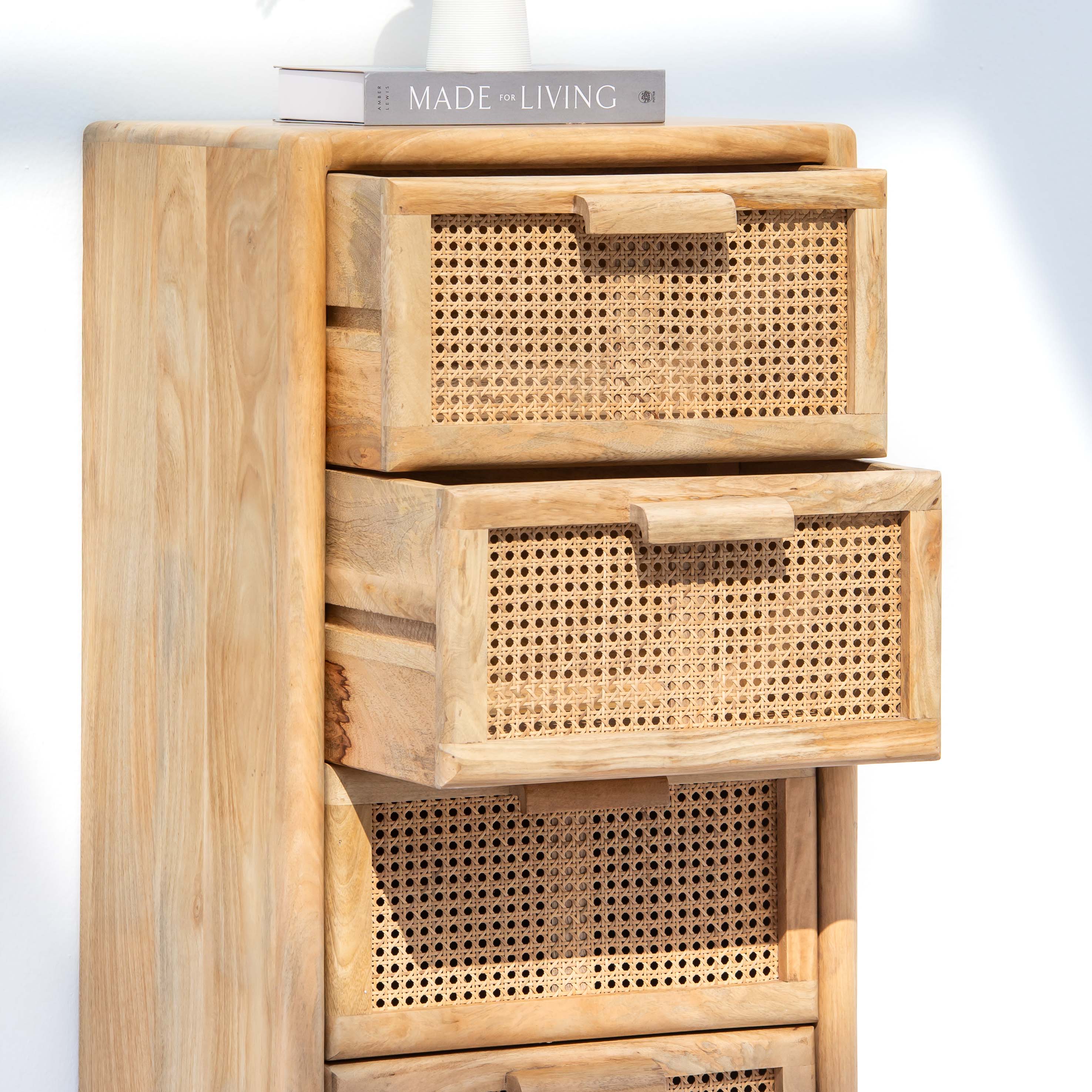 CANOVIA CANE FIVE DRAWERS DRAWCHEST