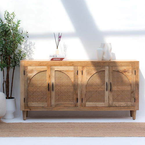 CANOVIA CANE SIDEBOARD FOUR DOOR
