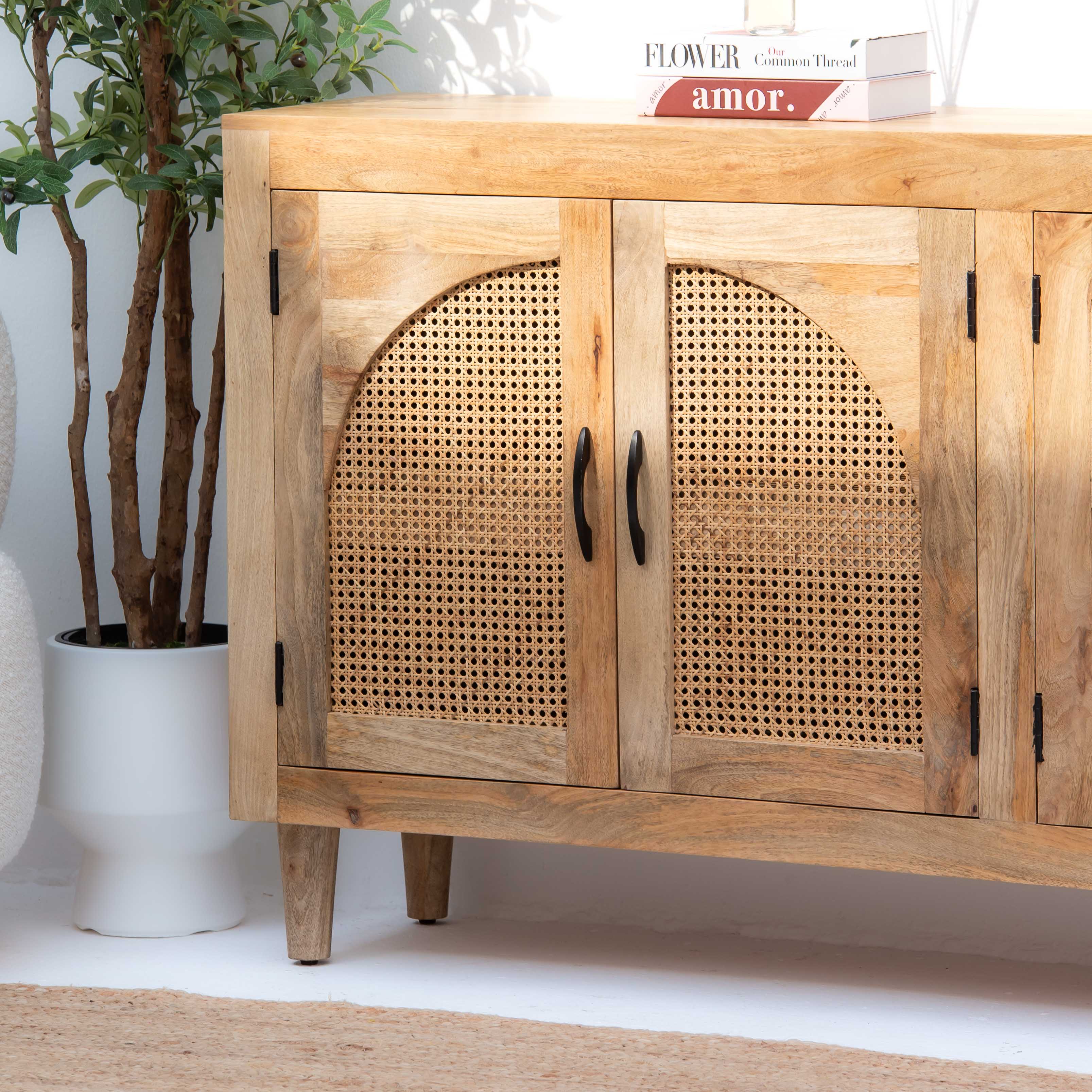 CANOVIA CANE SIDEBOARD FOUR DOOR