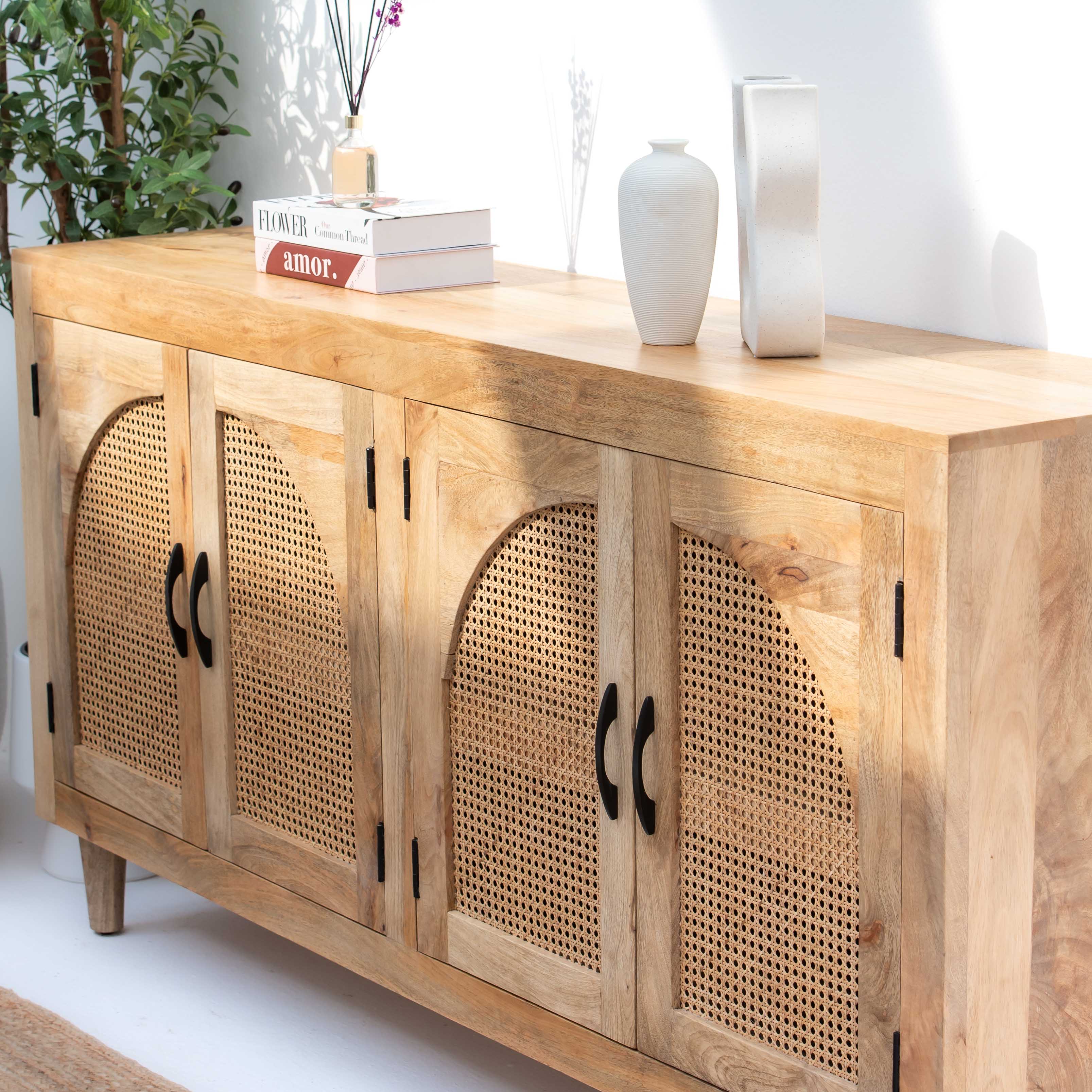 CANOVIA CANE SIDEBOARD FOUR DOOR