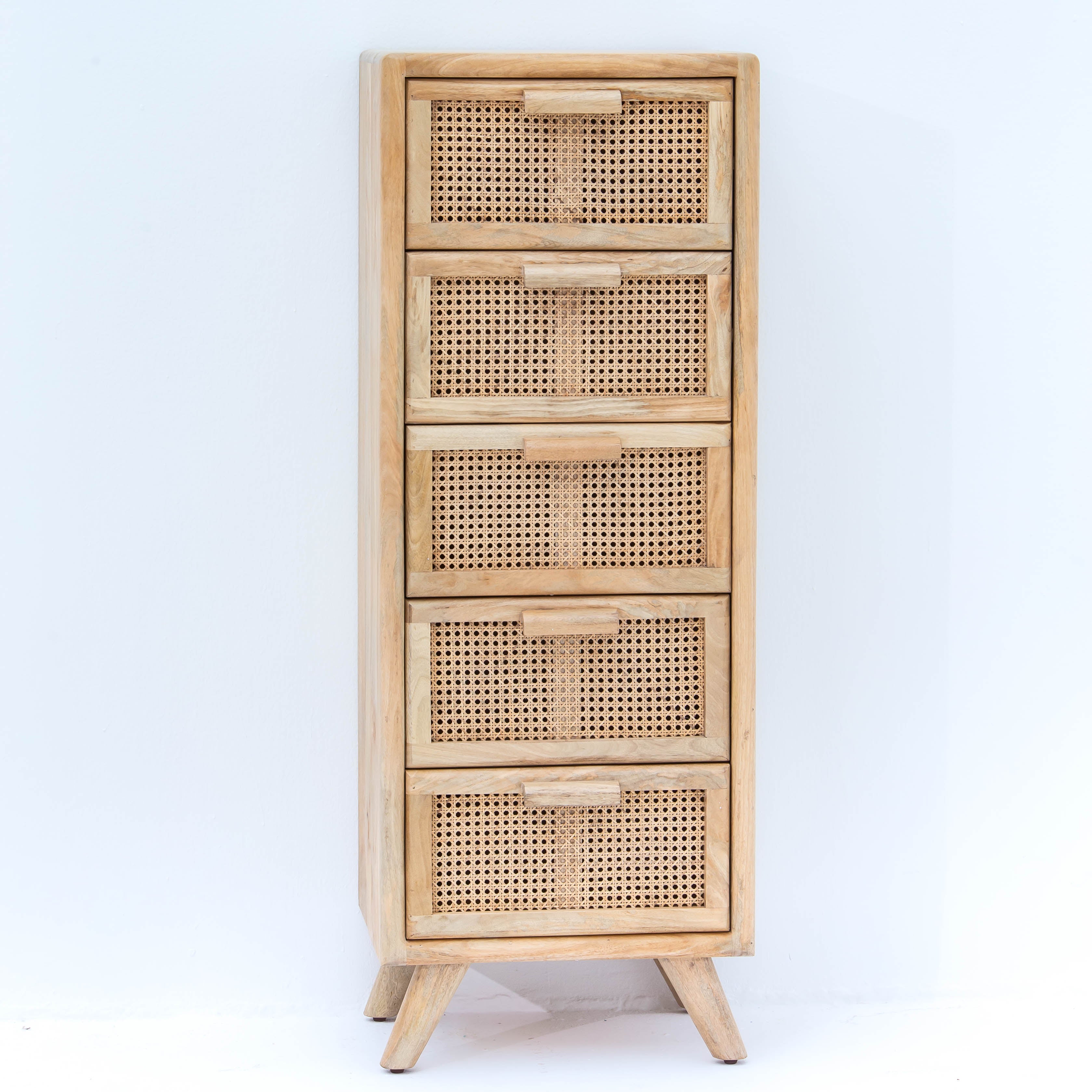 CANOVIA CANE FIVE DRAWERS DRAWCHEST