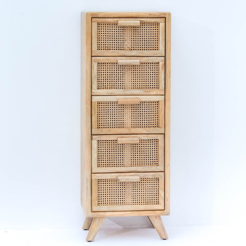 CANOVIA CANE FIVE DRAWERS DRAWCHEST