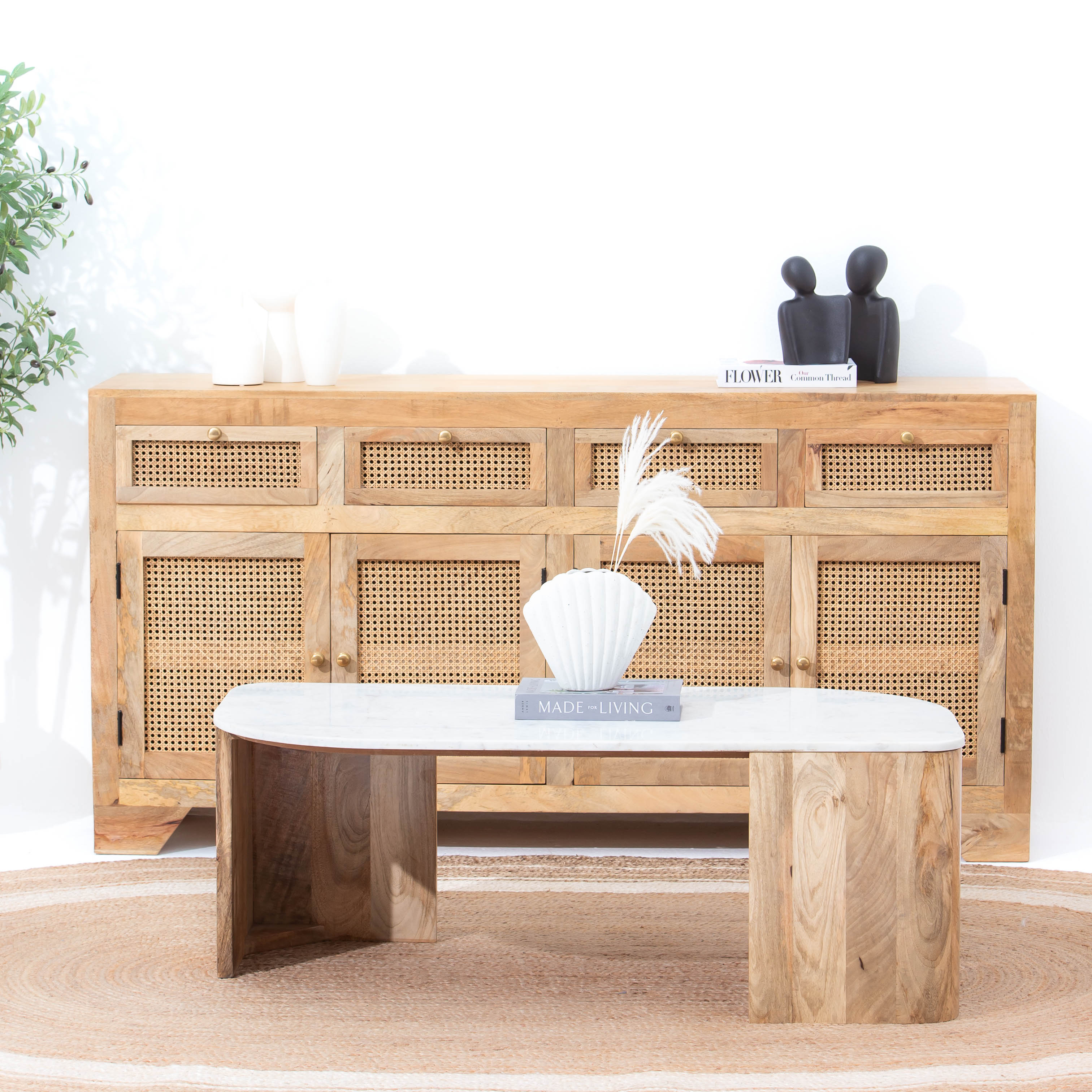 CANOVIA CANE FOUR DOOR FOUR DRAWER SIDEBOARD