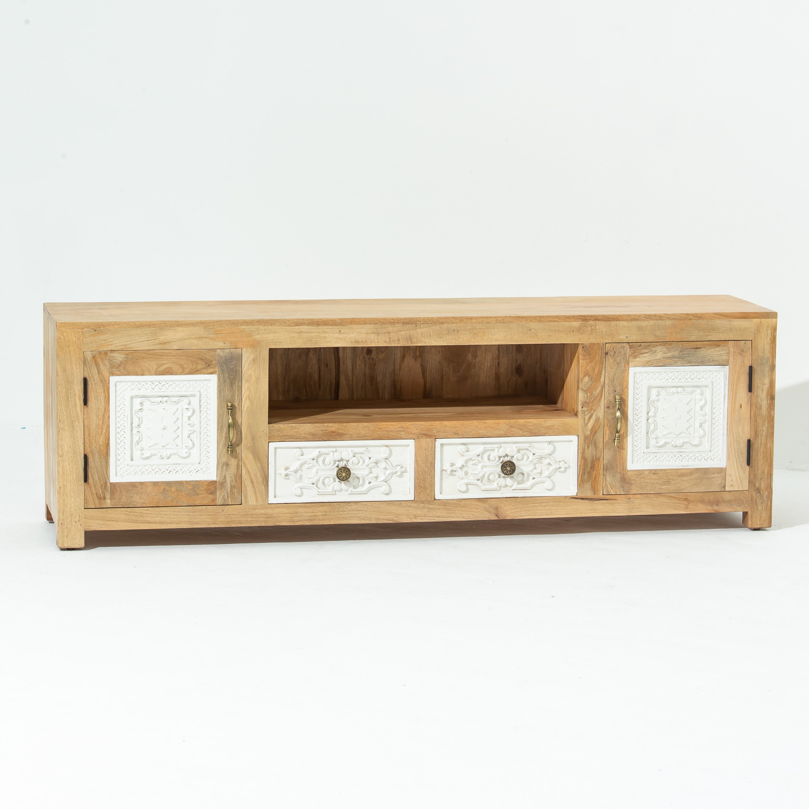 PUSHKAR WOODEN CARVING TV STAND