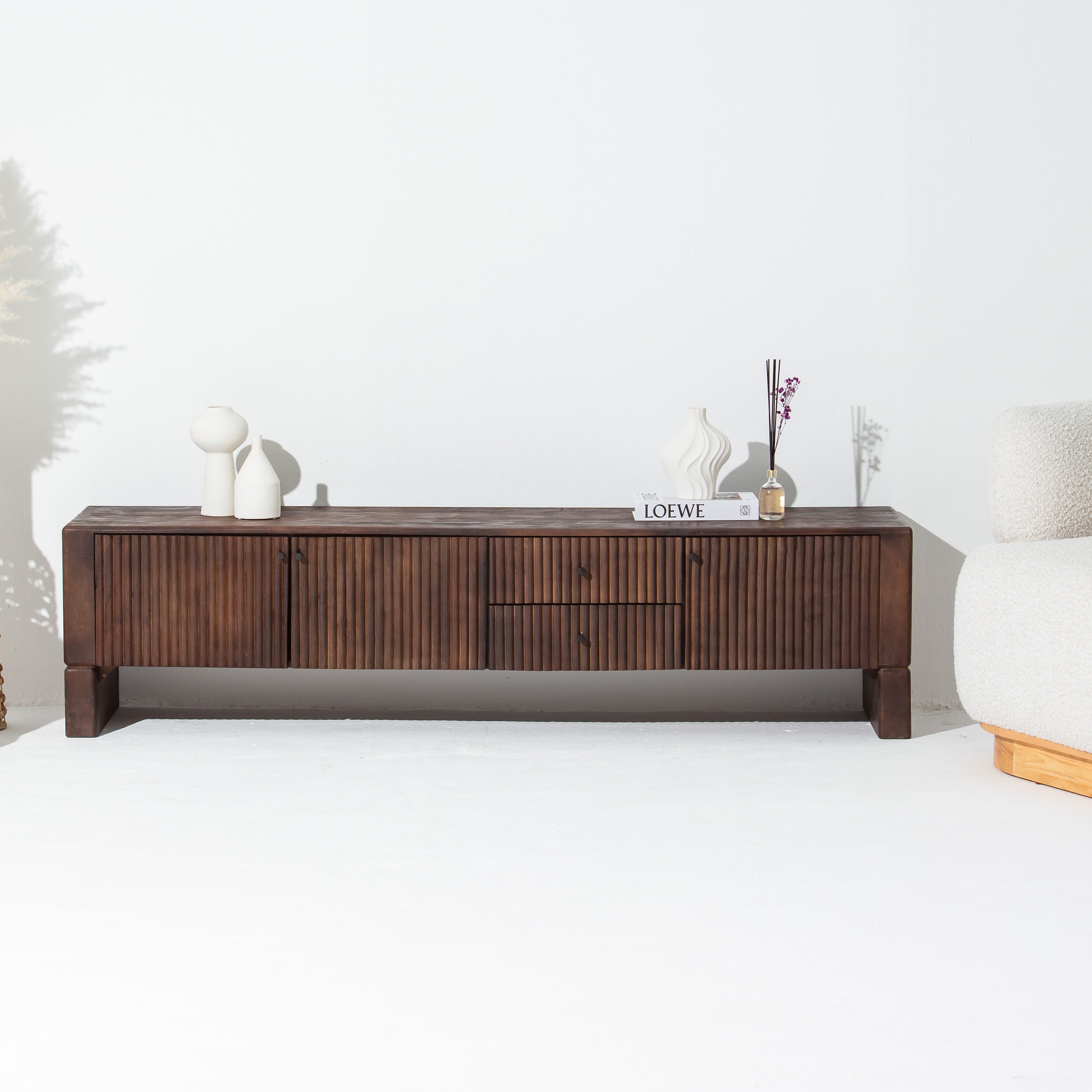 VALENCIA TWO DRAWER THREE DOOR TV STAND