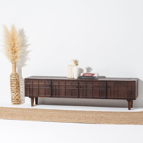 NUVOR WOODEN FOUR DOOR TV STAND