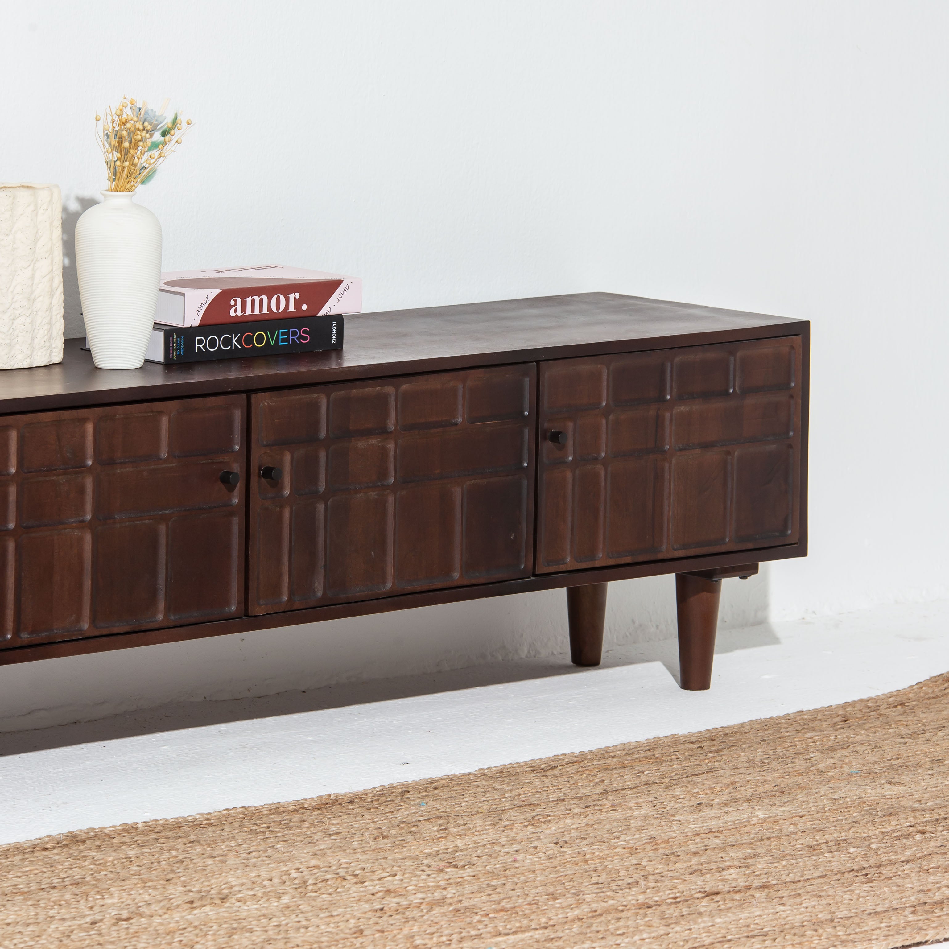 NUVOR WOODEN FOUR DOOR TV STAND