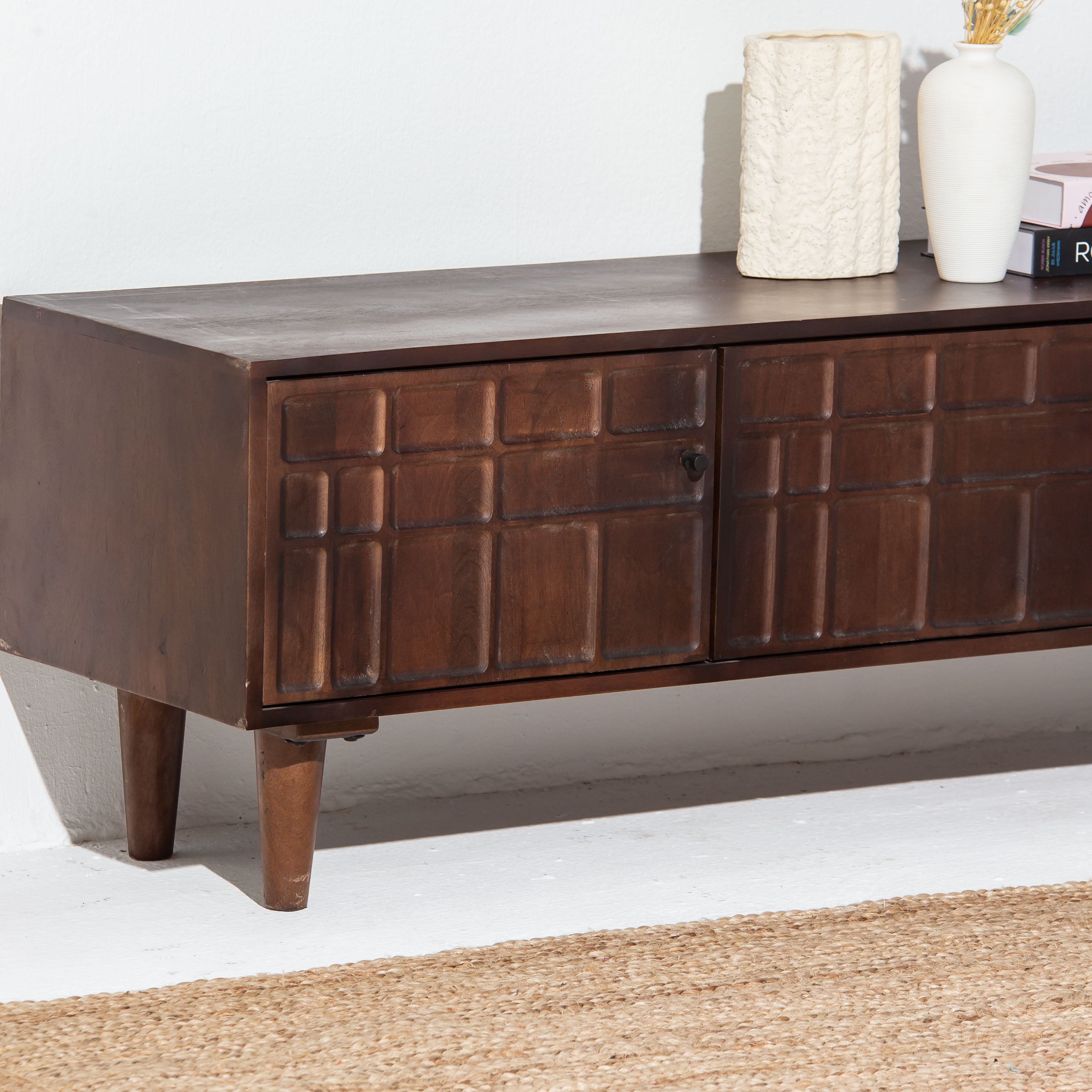 NUVOR WOODEN FOUR DOOR TV STAND