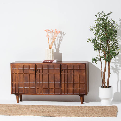 NUVOR WOODEN THREE DOOR SIDEBOARD