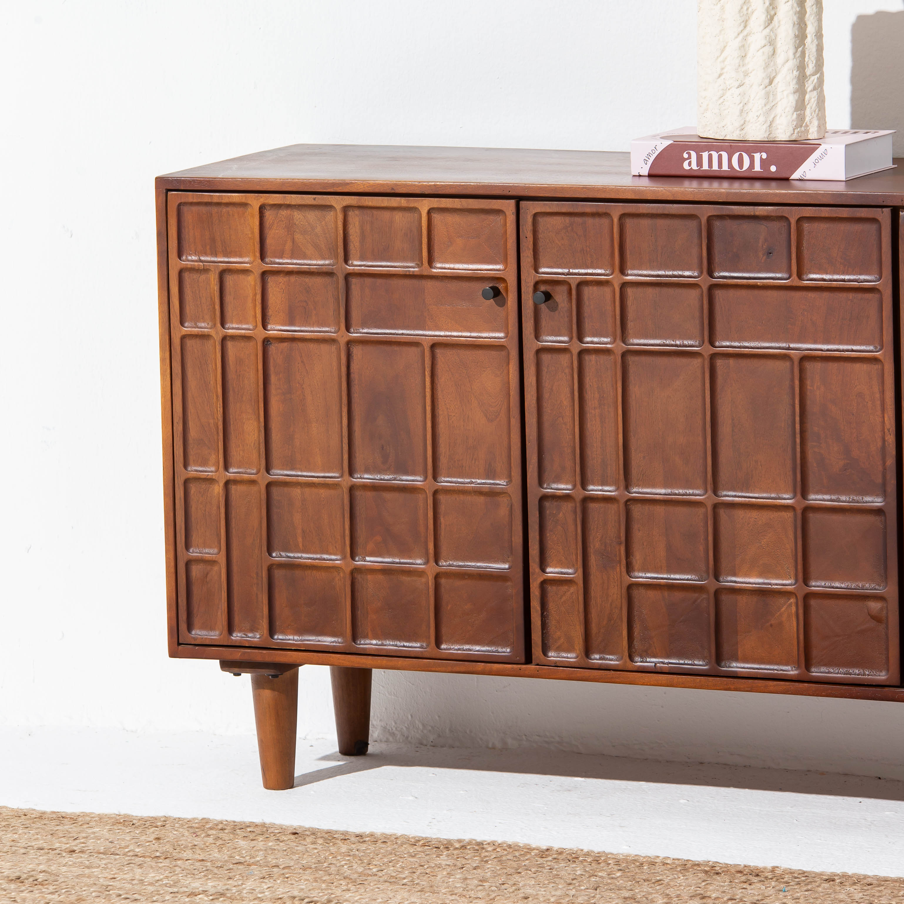 NUVOR WOODEN THREE DOOR SIDEBOARD