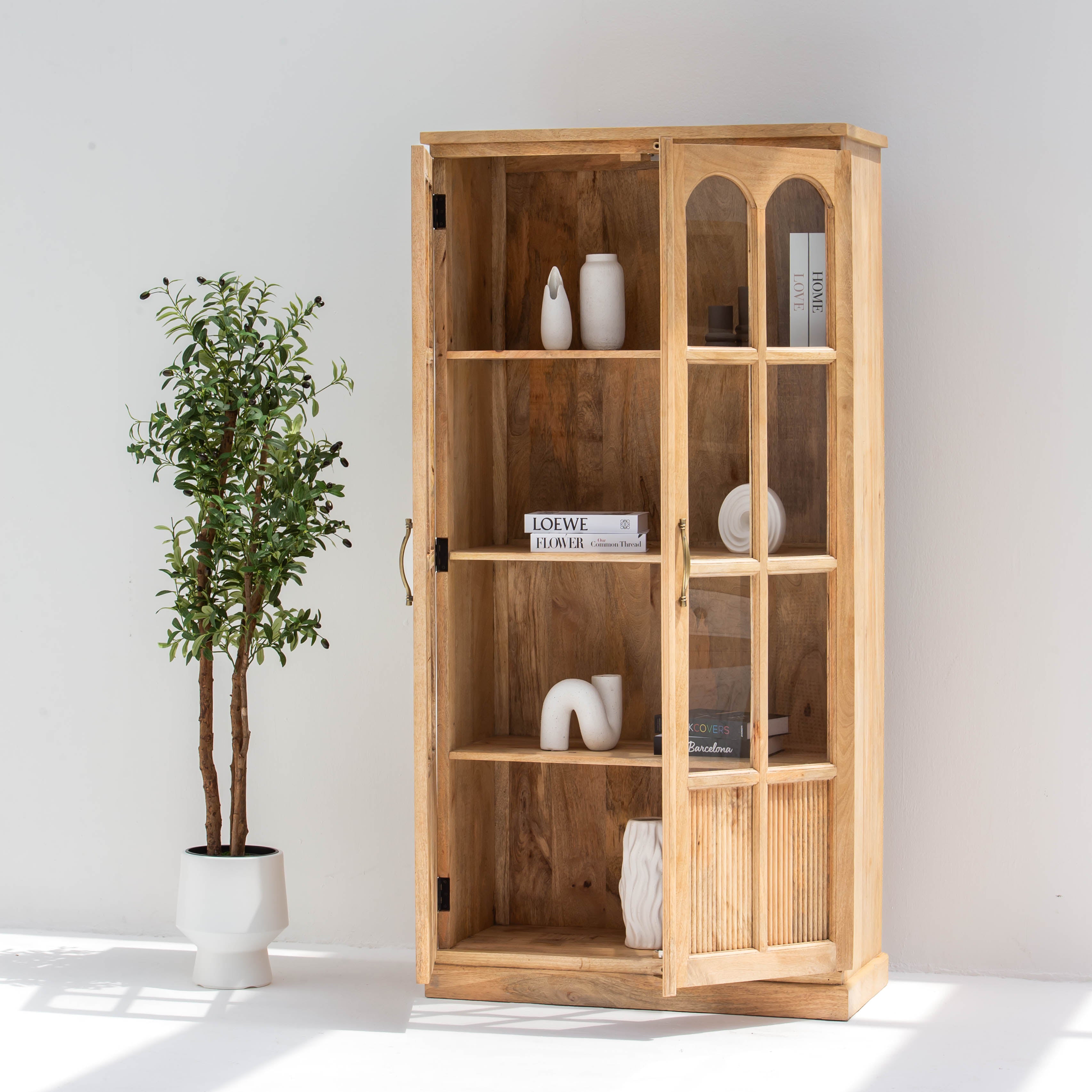 LUWIN WOODEN GLASS CABINET