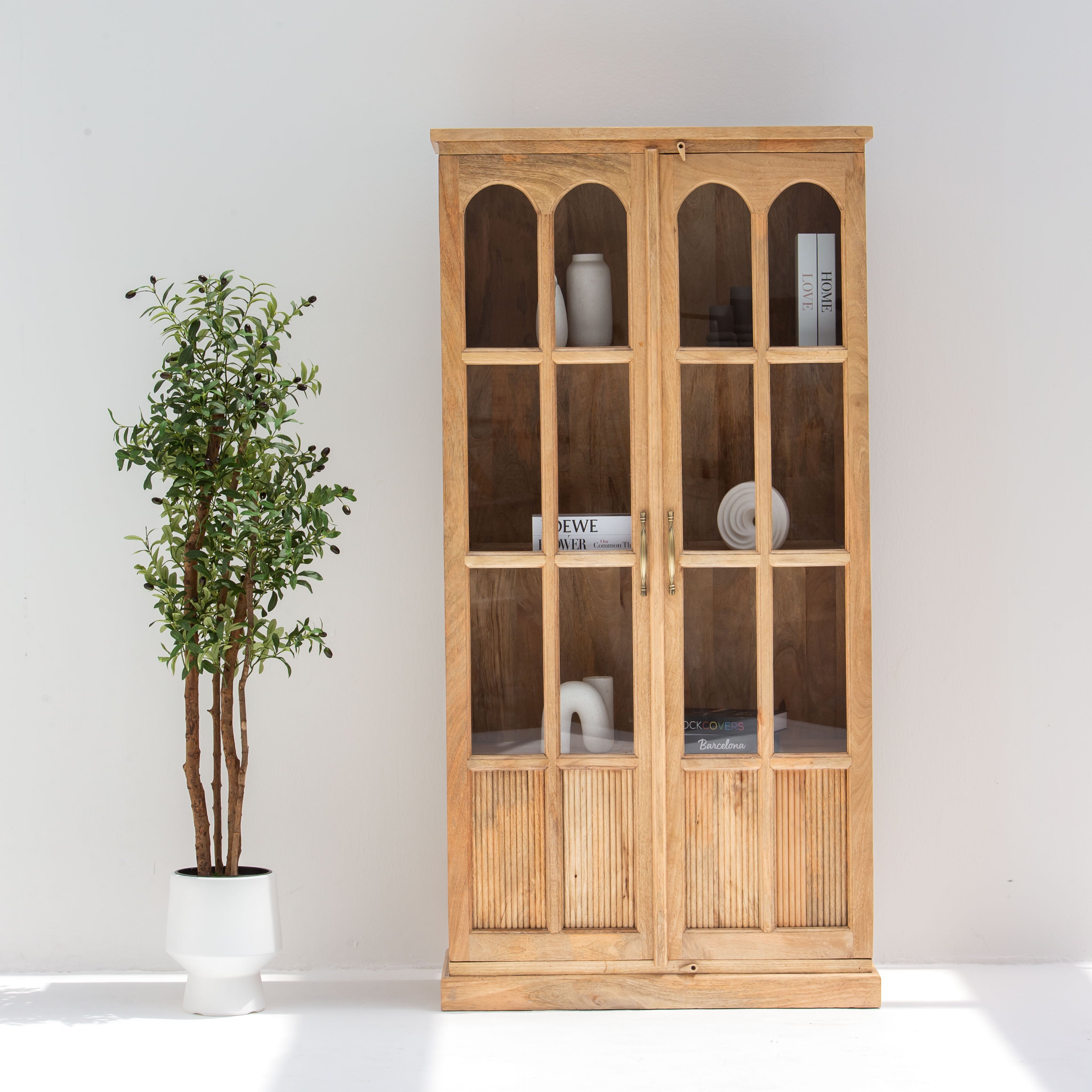 LUWIN WOODEN GLASS CABINET