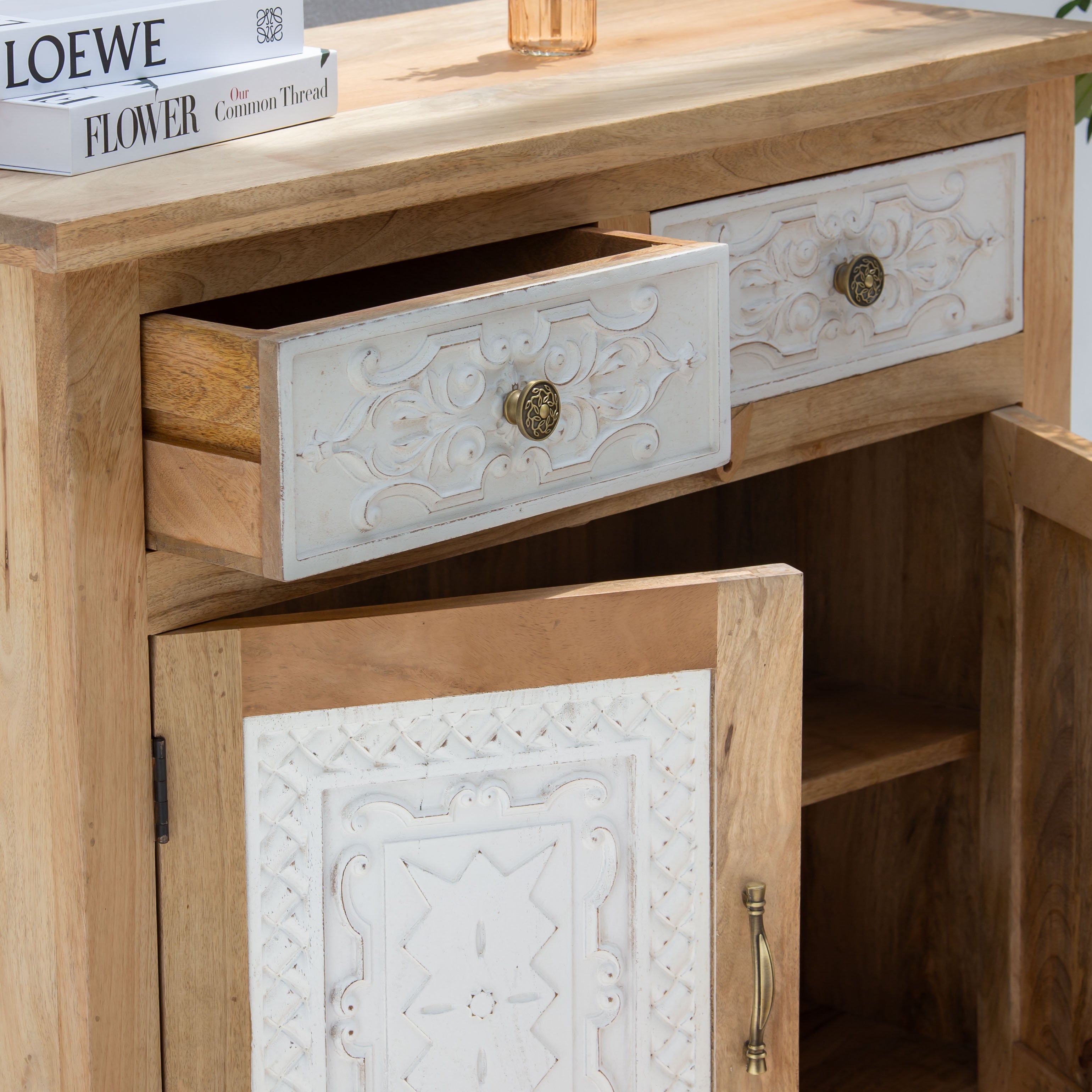 PUSHKAR WOODEN CARVING SIDEBOARD