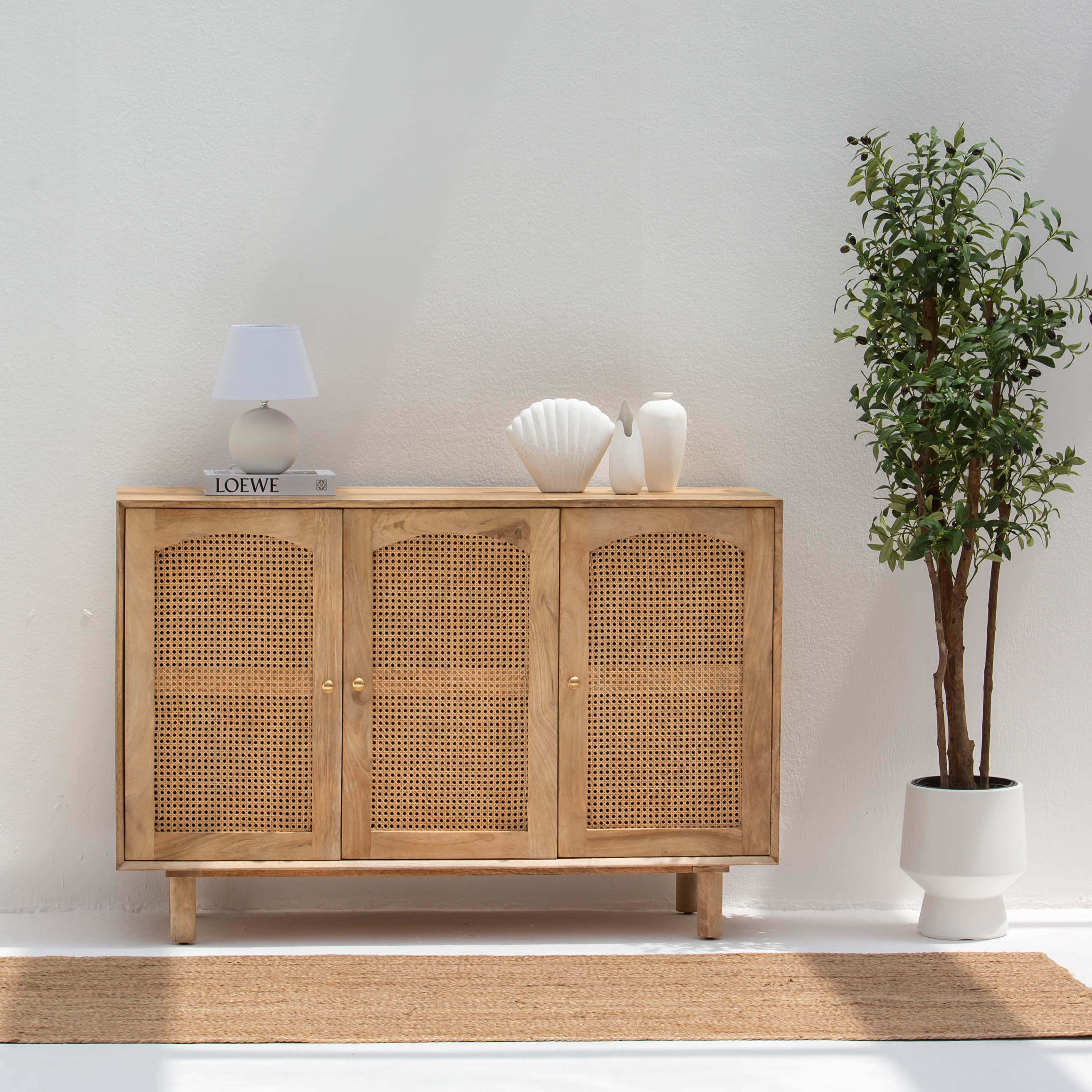 CANOVA RATTAN THREE DOOR SIDEBOARD