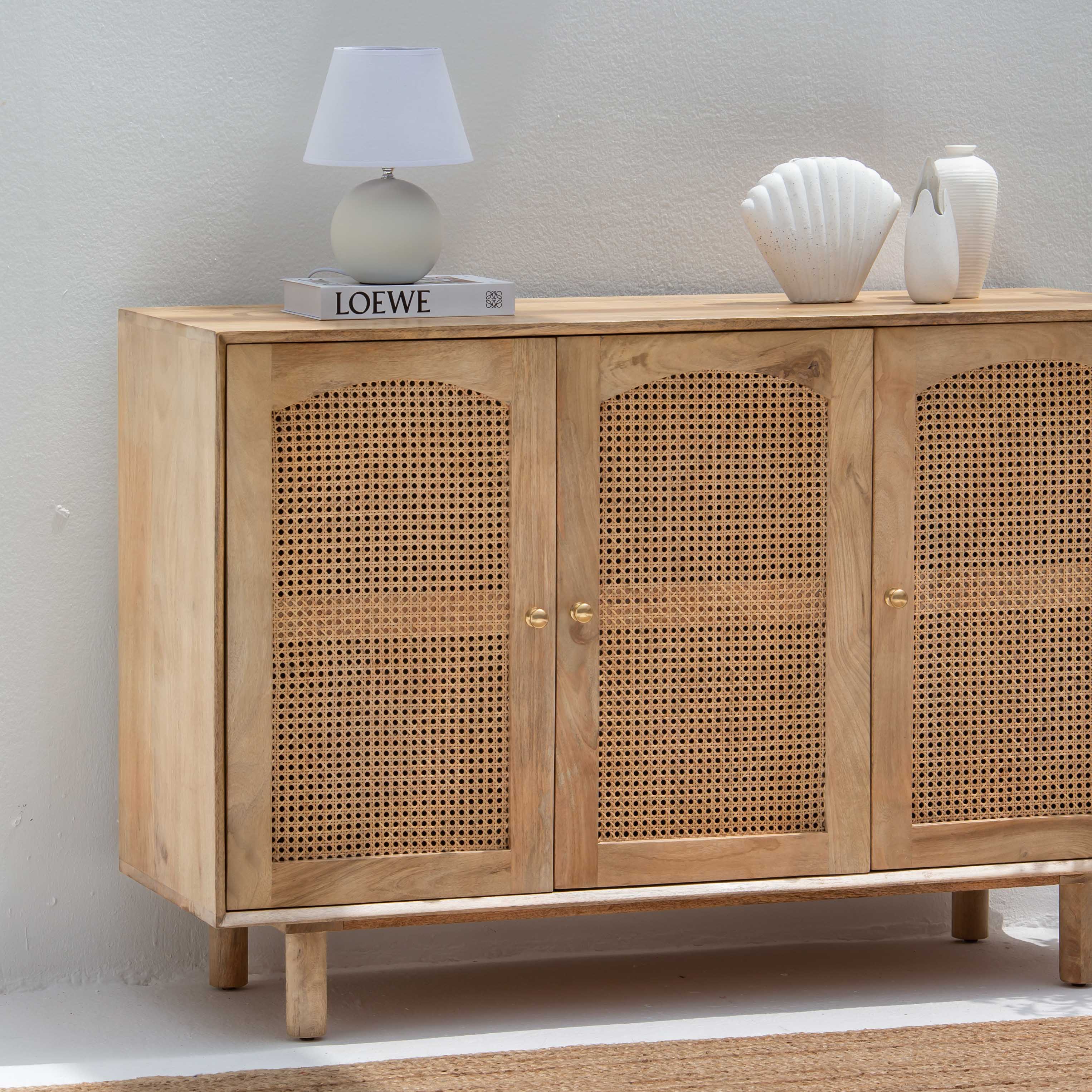 CANOVA RATTAN THREE DOOR SIDEBOARD
