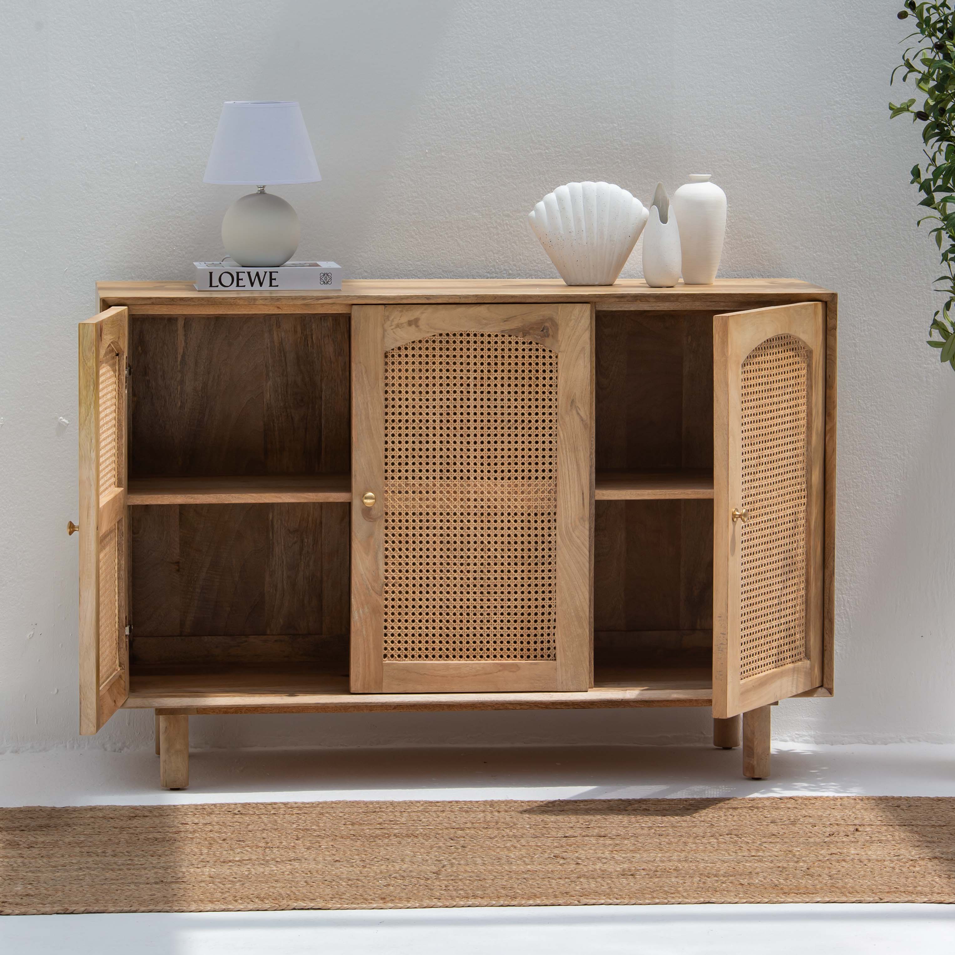 CANOVA RATTAN THREE DOOR SIDEBOARD