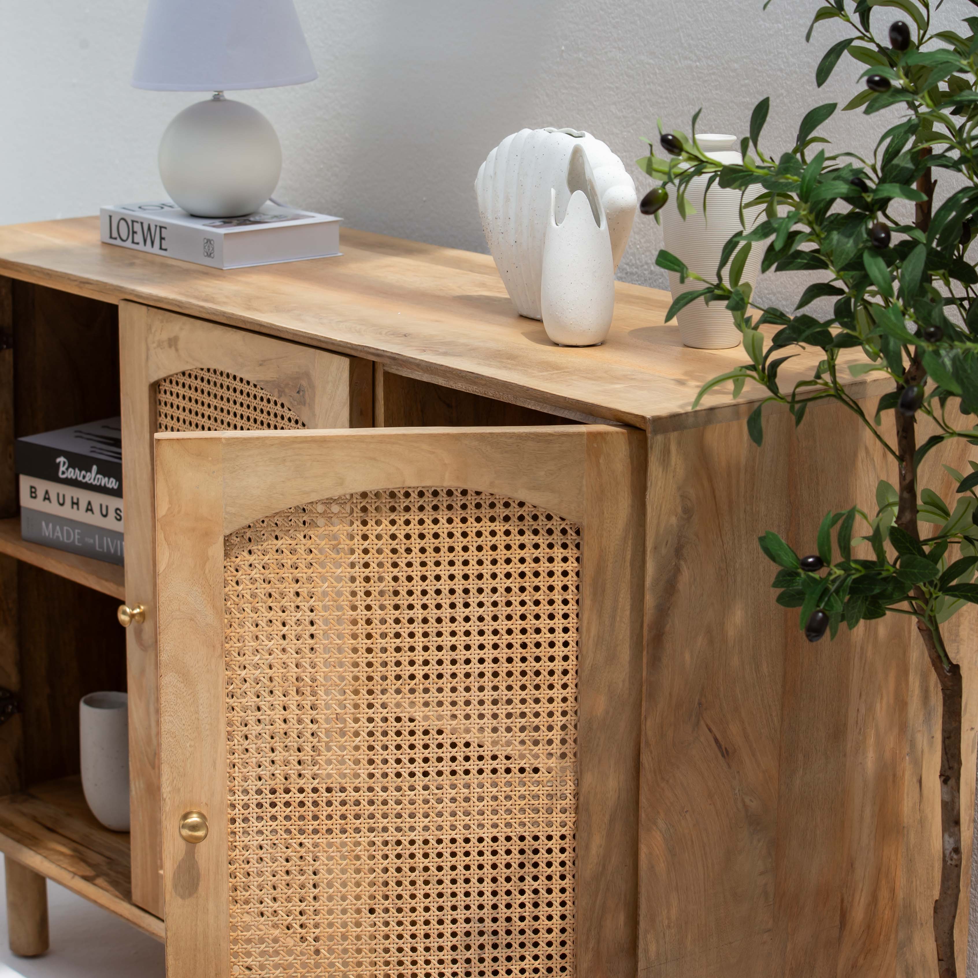 CANOVA RATTAN THREE DOOR SIDEBOARD