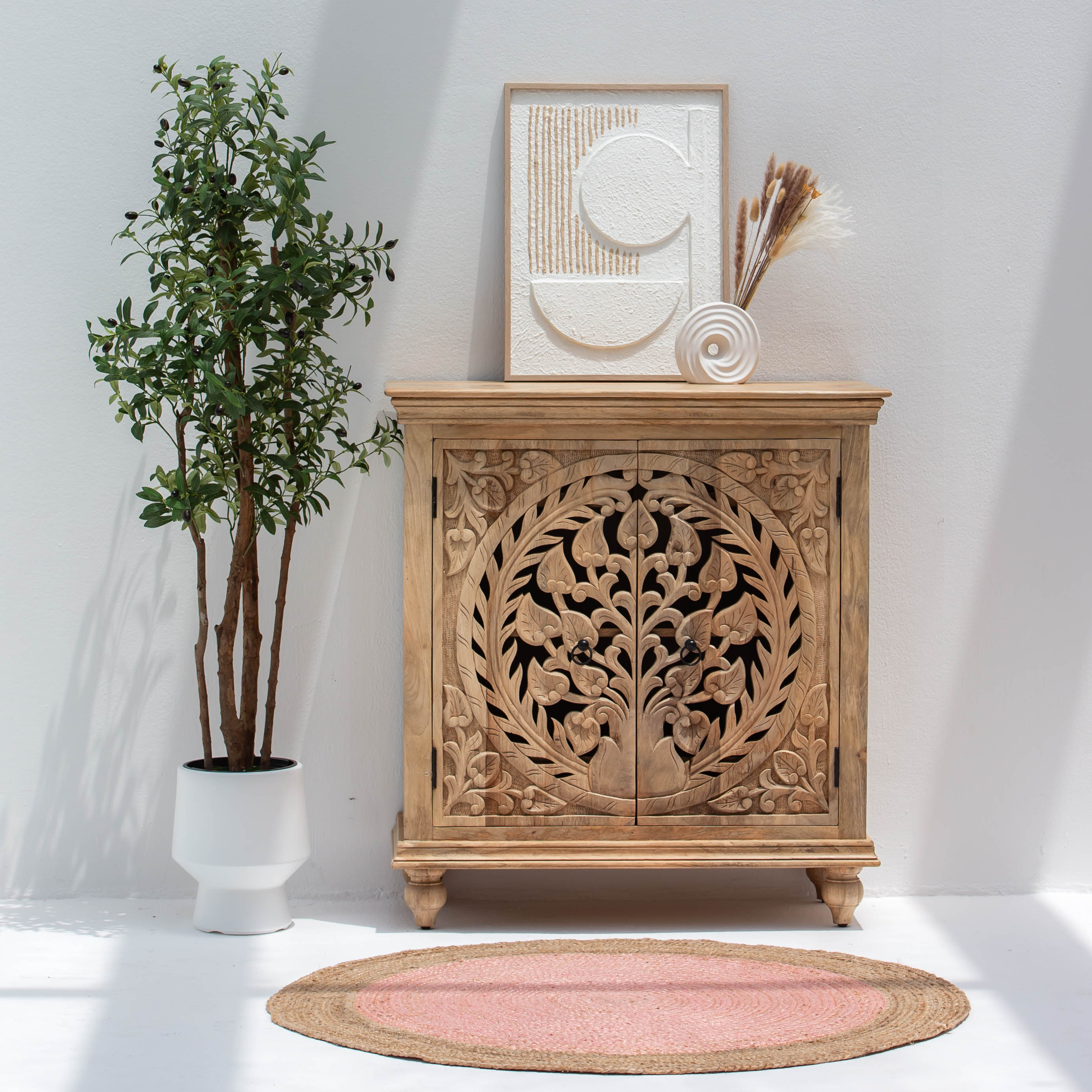 CALVIAN CARVING TWO DOOR SIDEBOARD