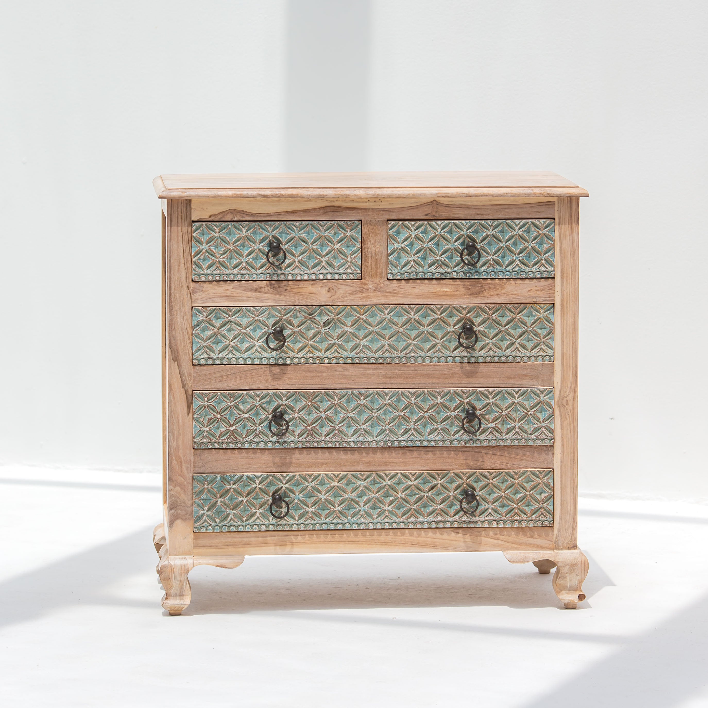 CHARLORE WOODEN FIVE DRAWER DRAWCHEST