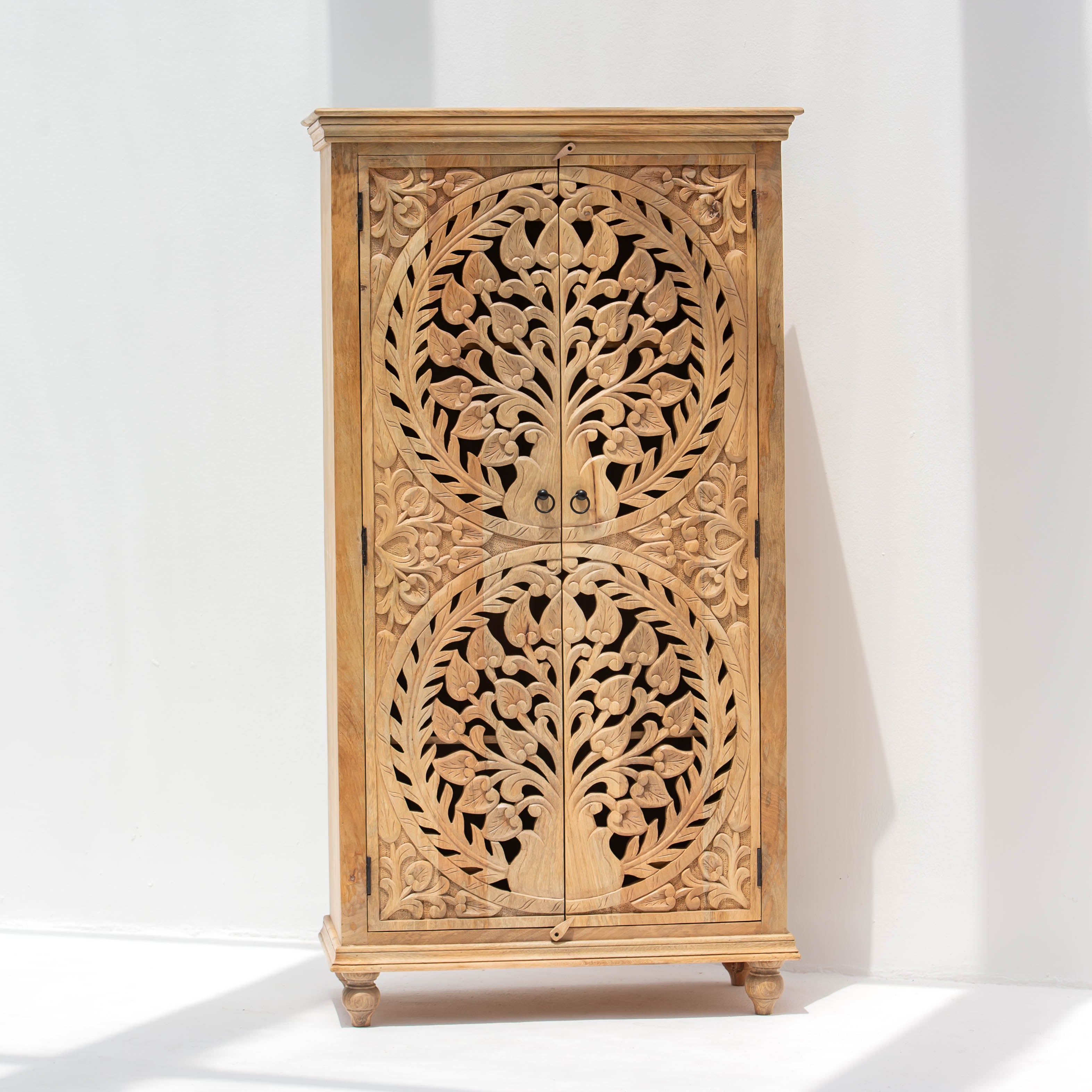 CALVIAN WOODEN CARVING CABINET